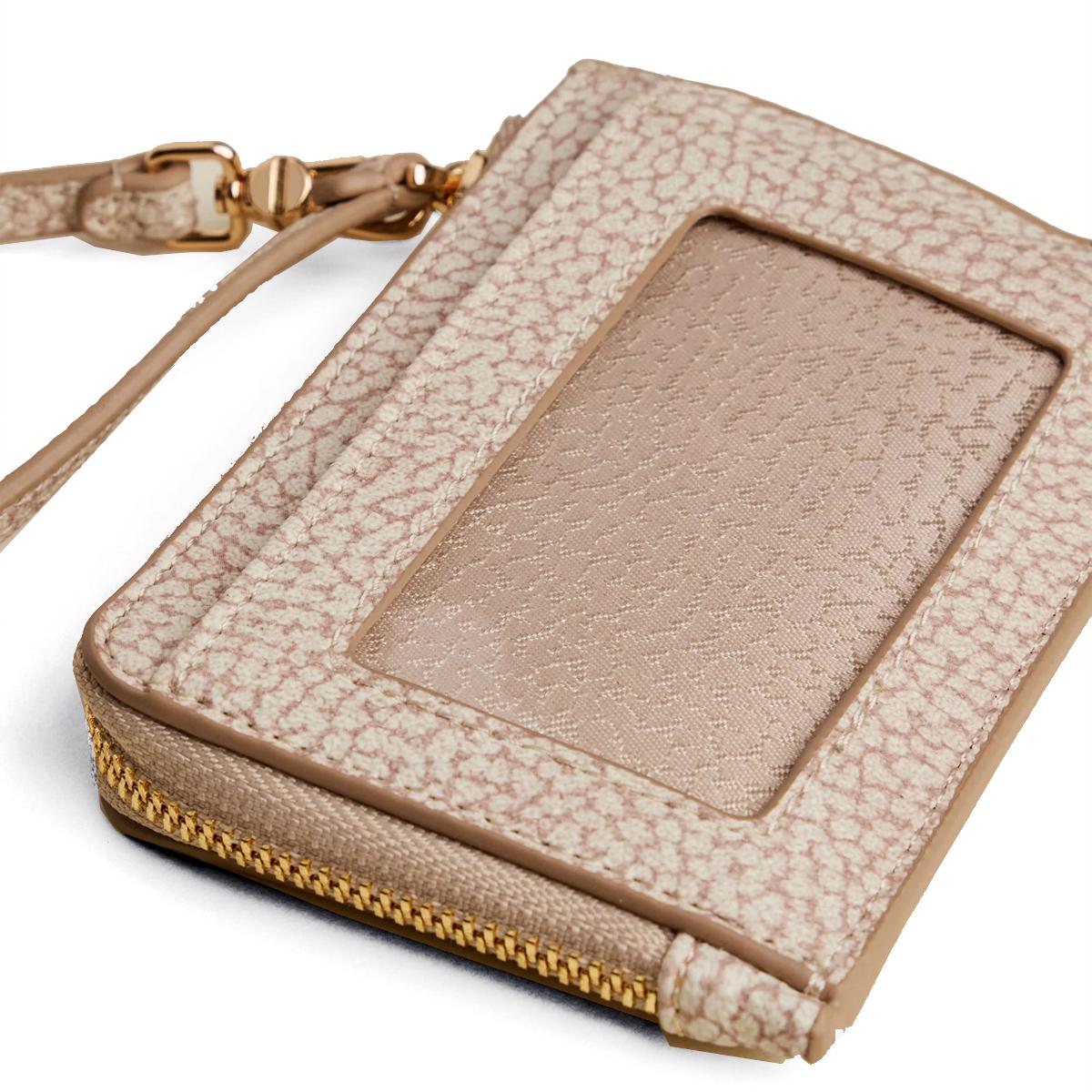 Borbonese Portafoglio con Portachiavi in tela rivestita Sabbia - 4