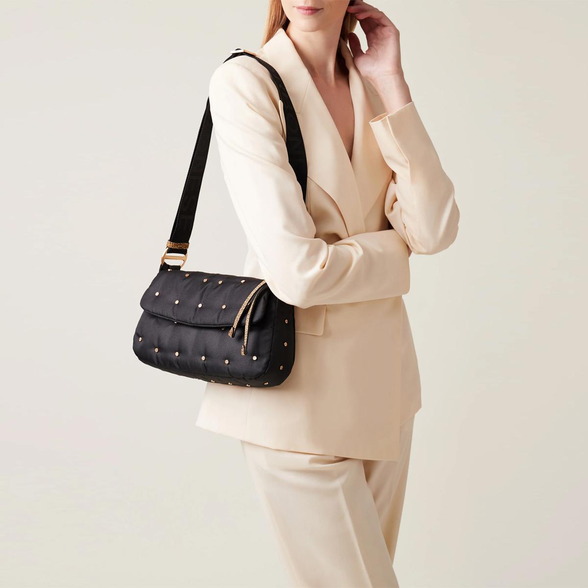 Borbonese Borsa a tracolla Colette Nero OP Naturale - 5