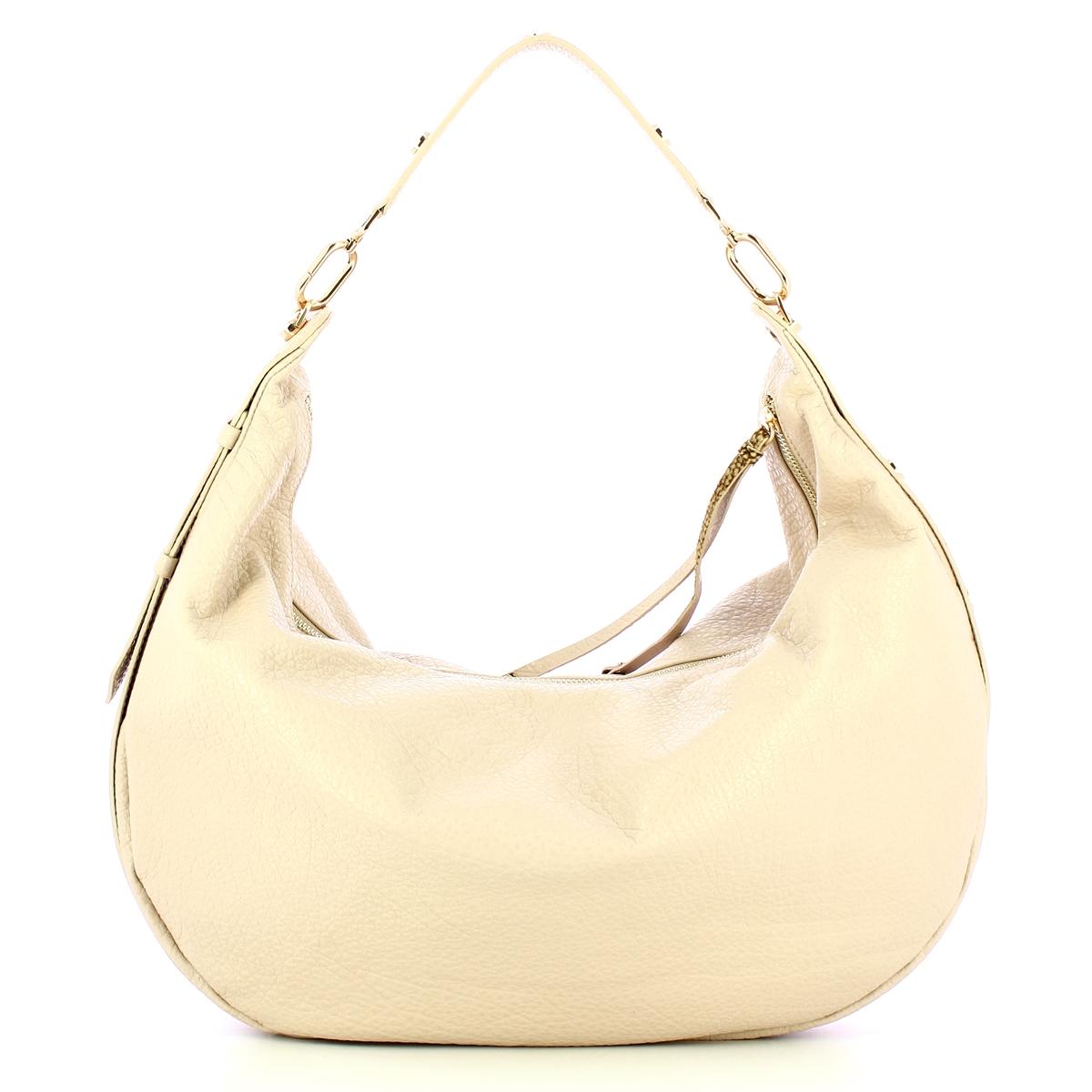 Borbonese Hobo Bag Oyster Large in pelle Porridge - 3