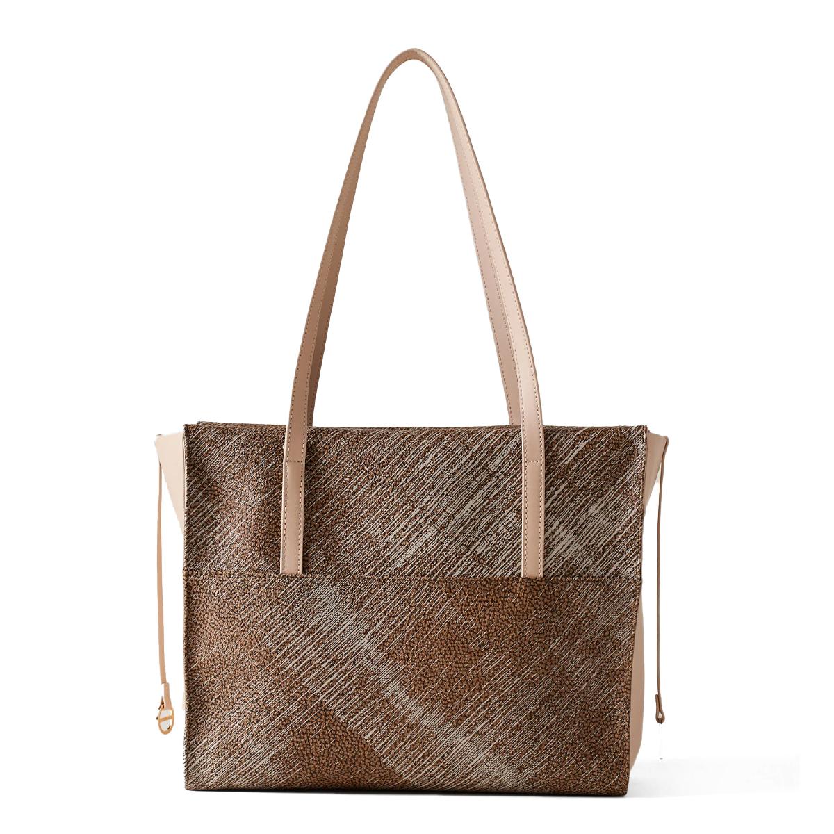 Borbonese Shopping Livre Medium OP Naturale Porridge - 3