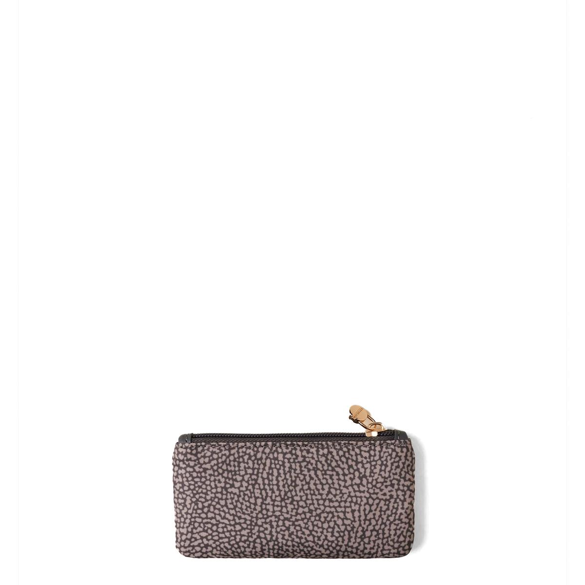 Borbonese Bustina Portachiavi Rettangolare in Nylon Riciclato Clay Grey - 2