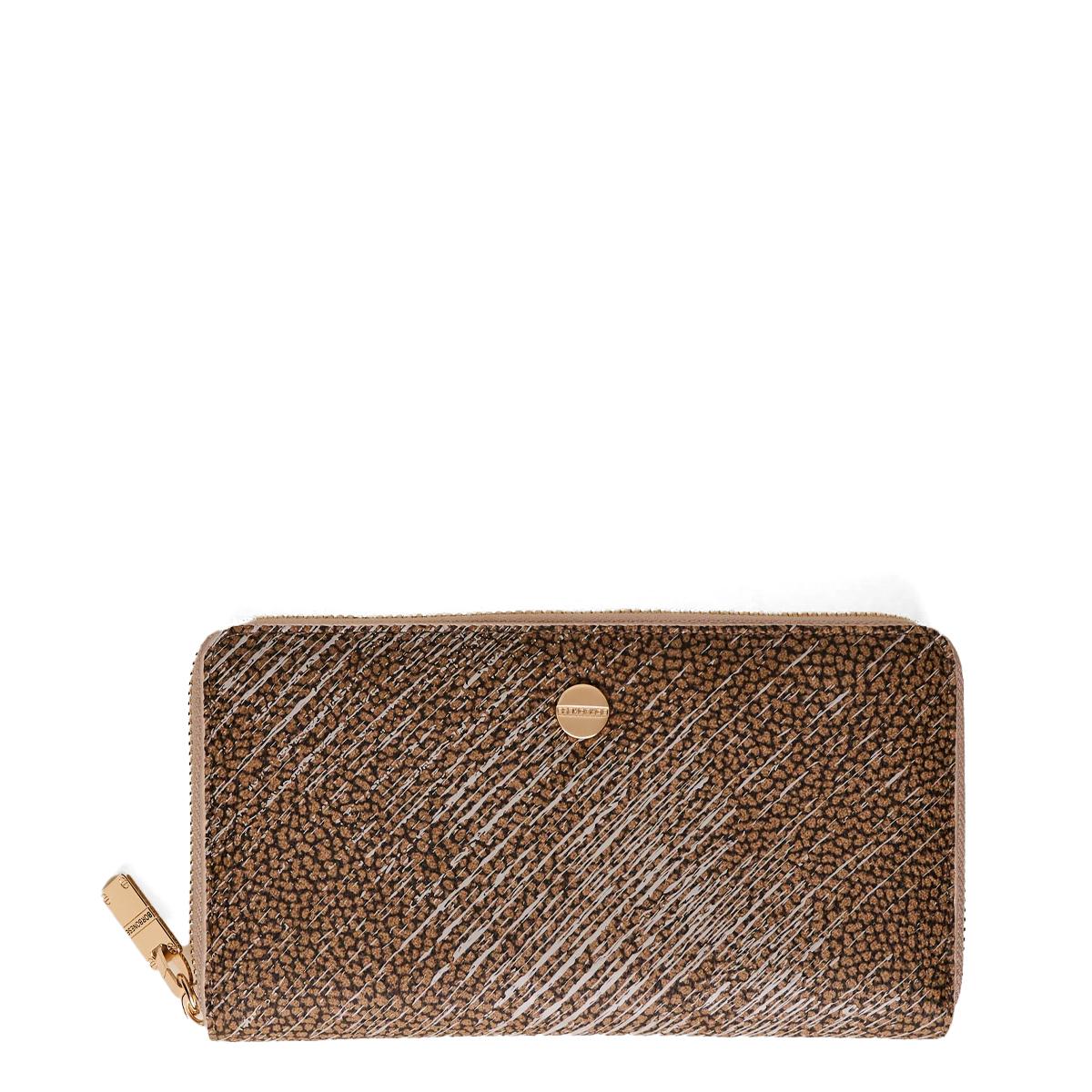 Borbonese Portafoglio Graffiti Zip Around OP Naturale Porridge - 1