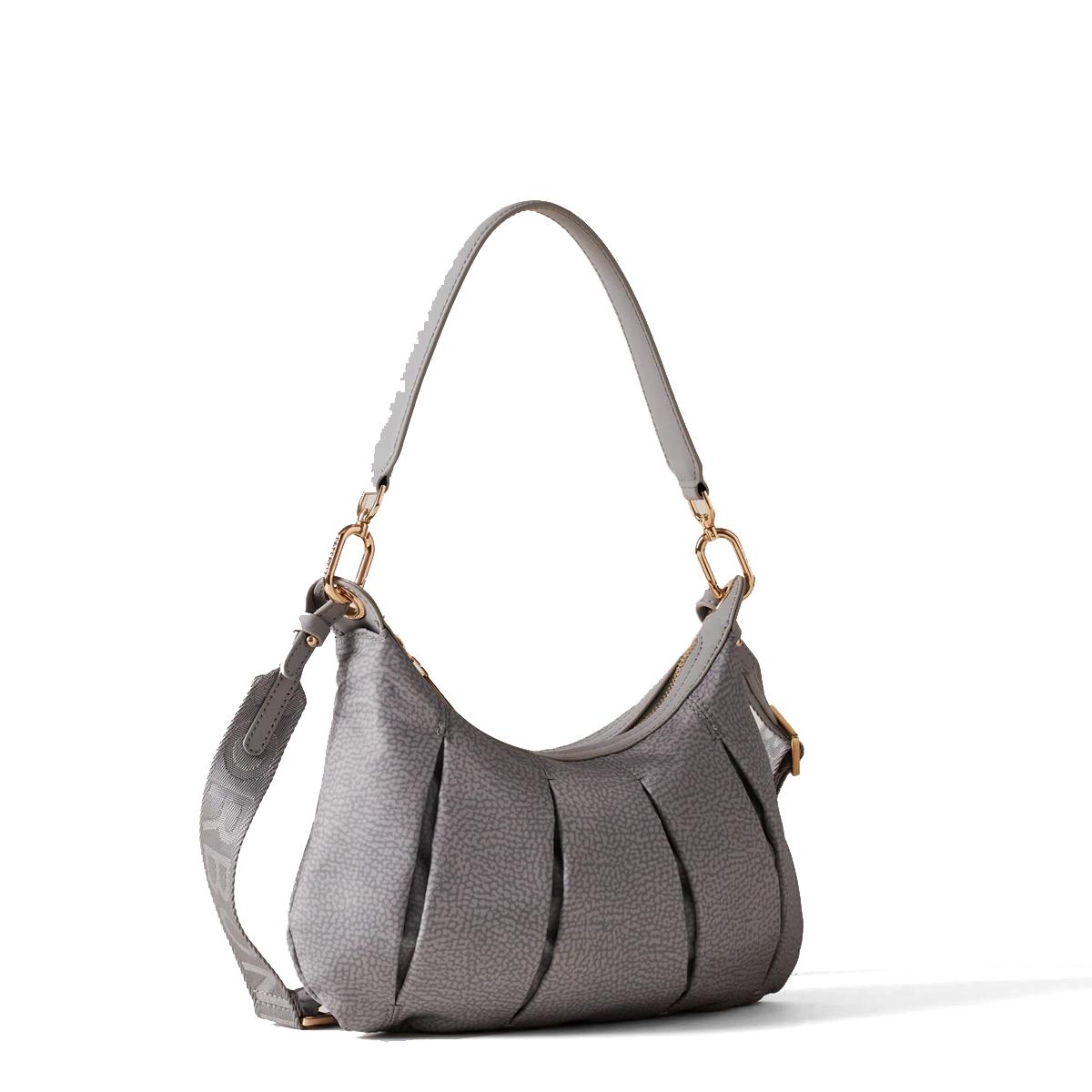 Borbonese Hobo Bag Croissant Small Cloud - 2