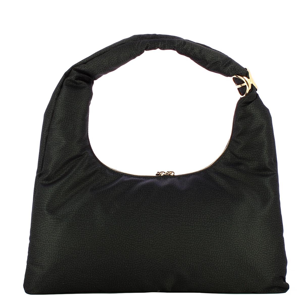 Borbonese Hobo Bag Twinnie Large Dark Black - 3