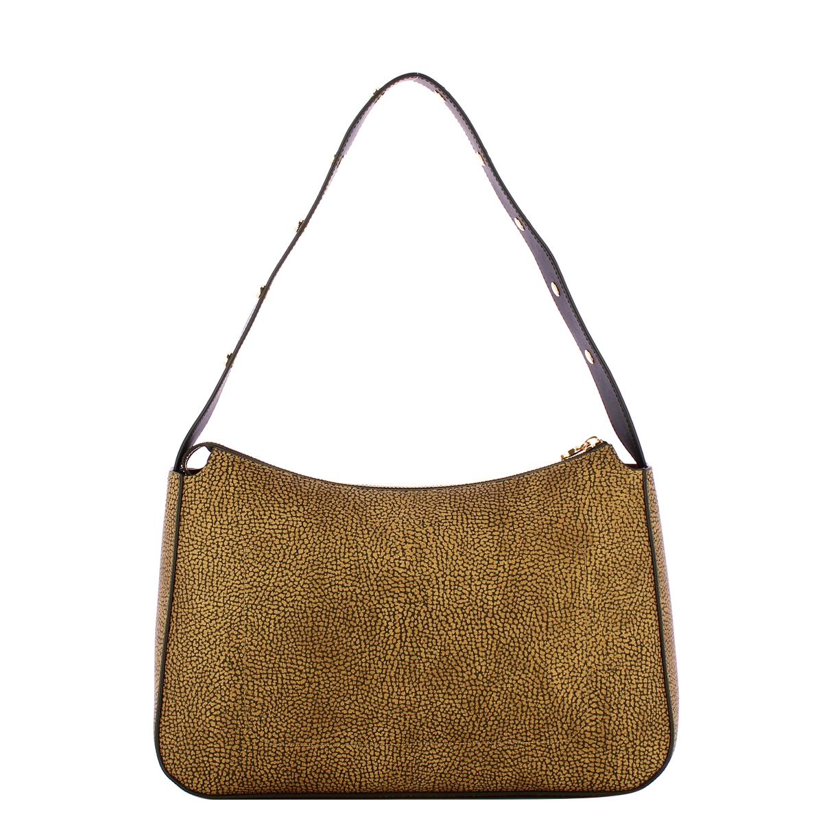 Borbonese Borsa a spalla Hobo Medium OP Naturale Nero - 3