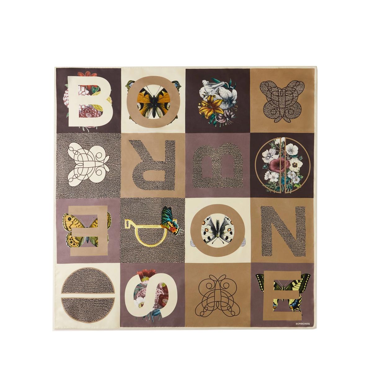 Borbonese Foulard color block Beige Alabastro OP Naturale - 1