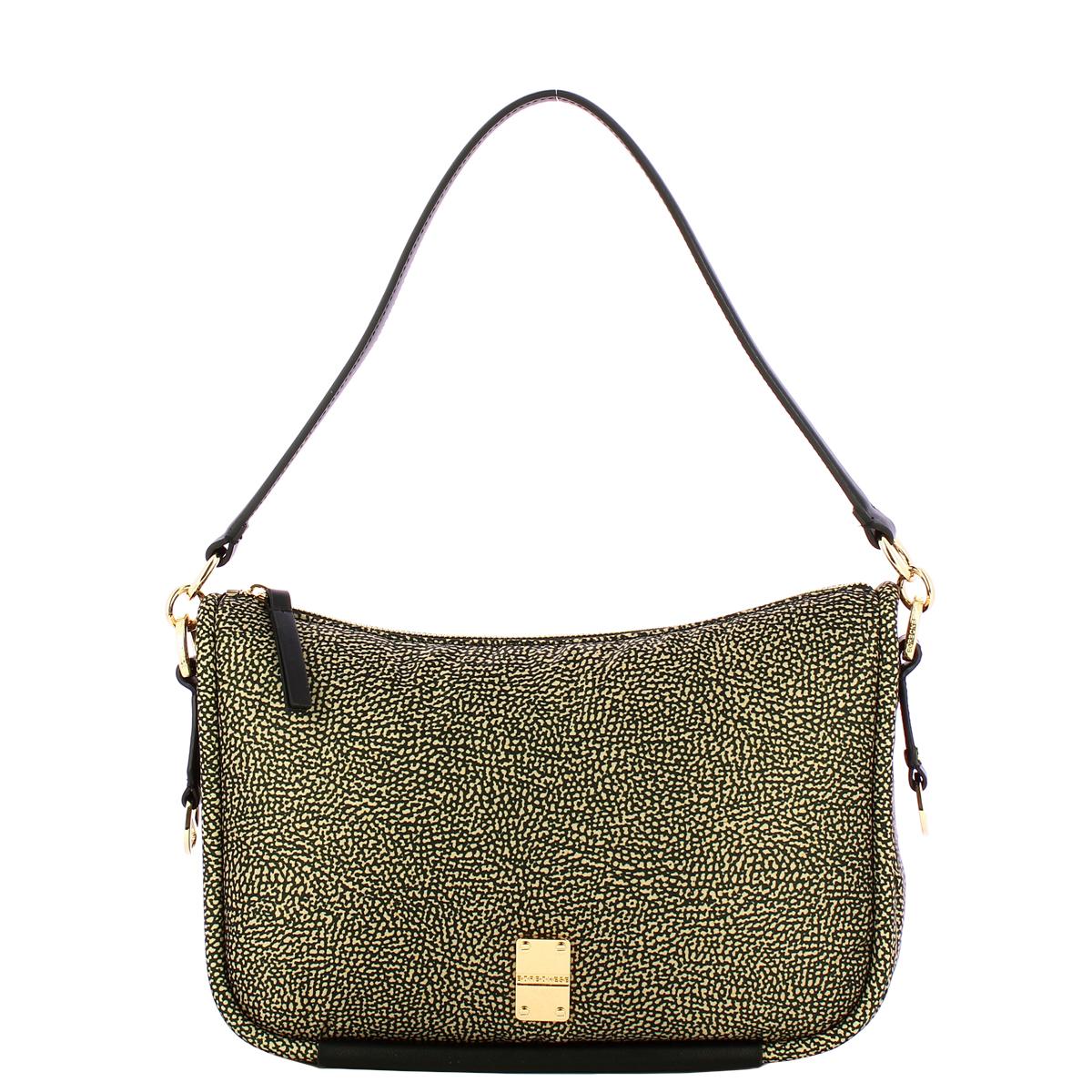 Borbonese Borsa a spalla Cahier Medium OP Naturale Nero - 1