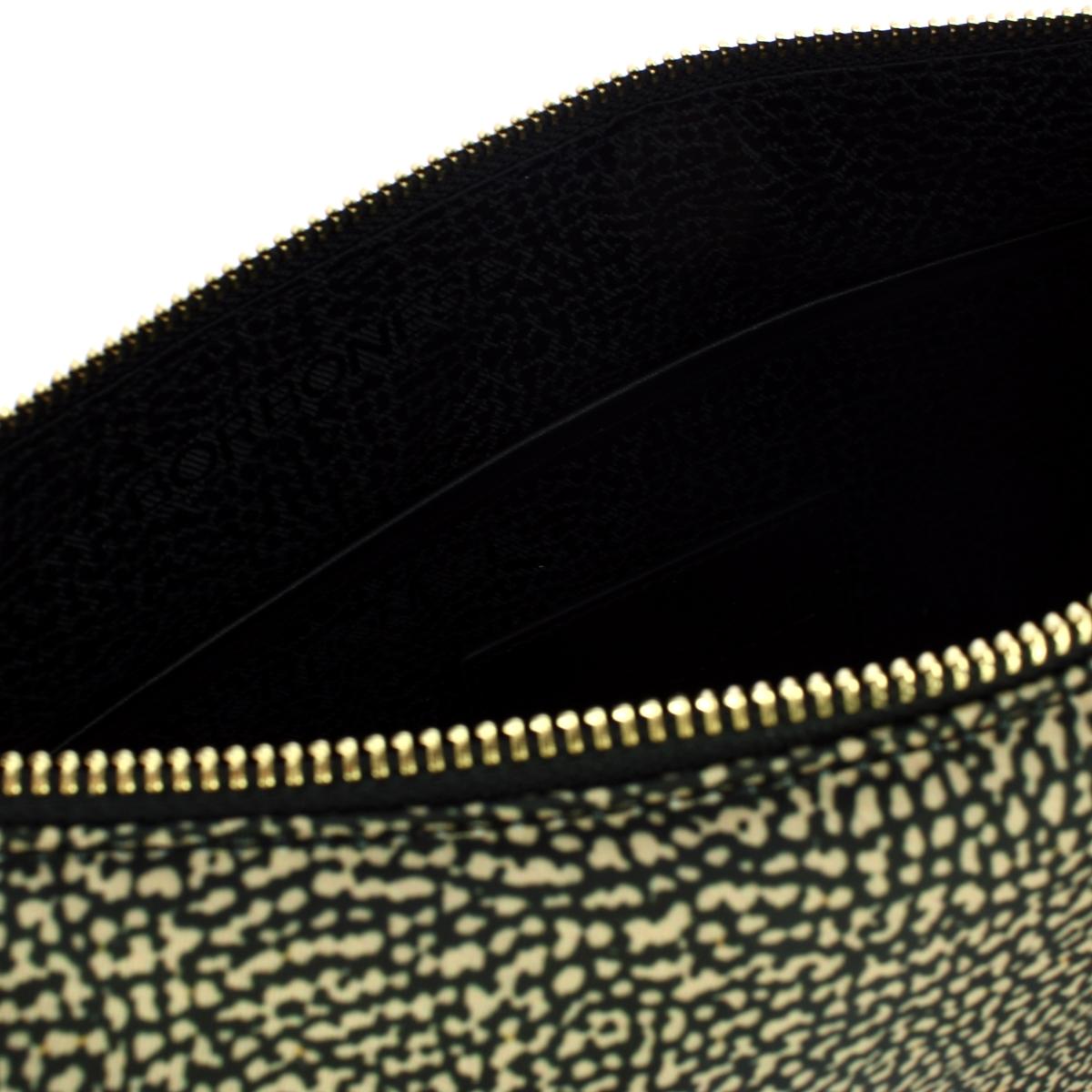 Borbonese Borsa a spalla Cahier Medium OP Naturale Nero - 5