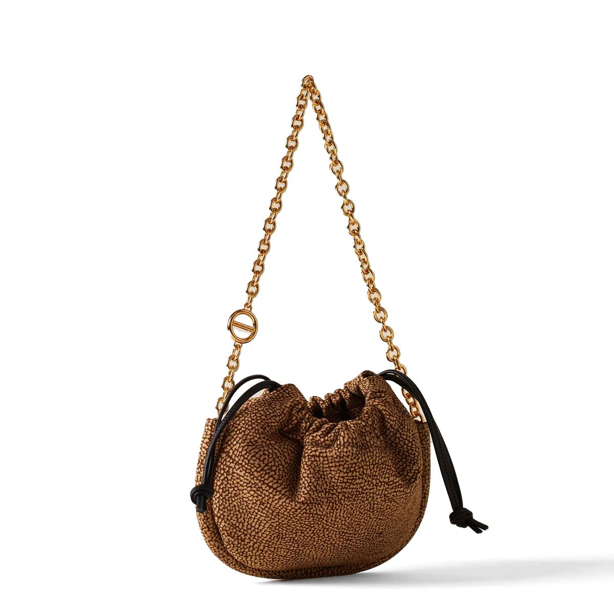 Borbonese Mini Borsa Coquille in camoscio OP Naturale - 2