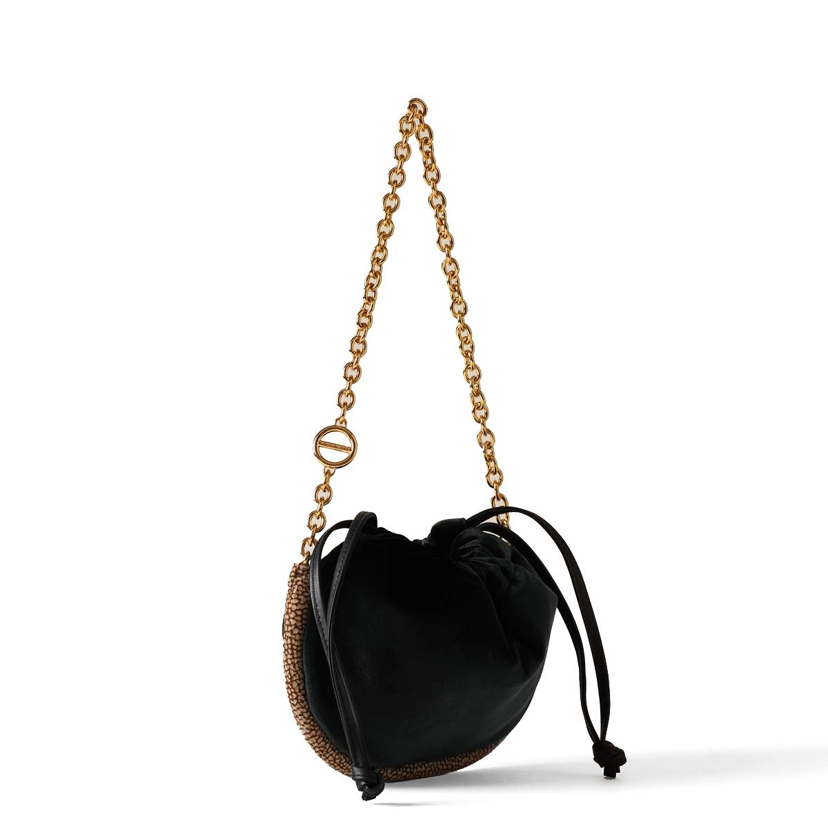 Borbonese Mini Borsa Coquille Nero OP Naturale - 2