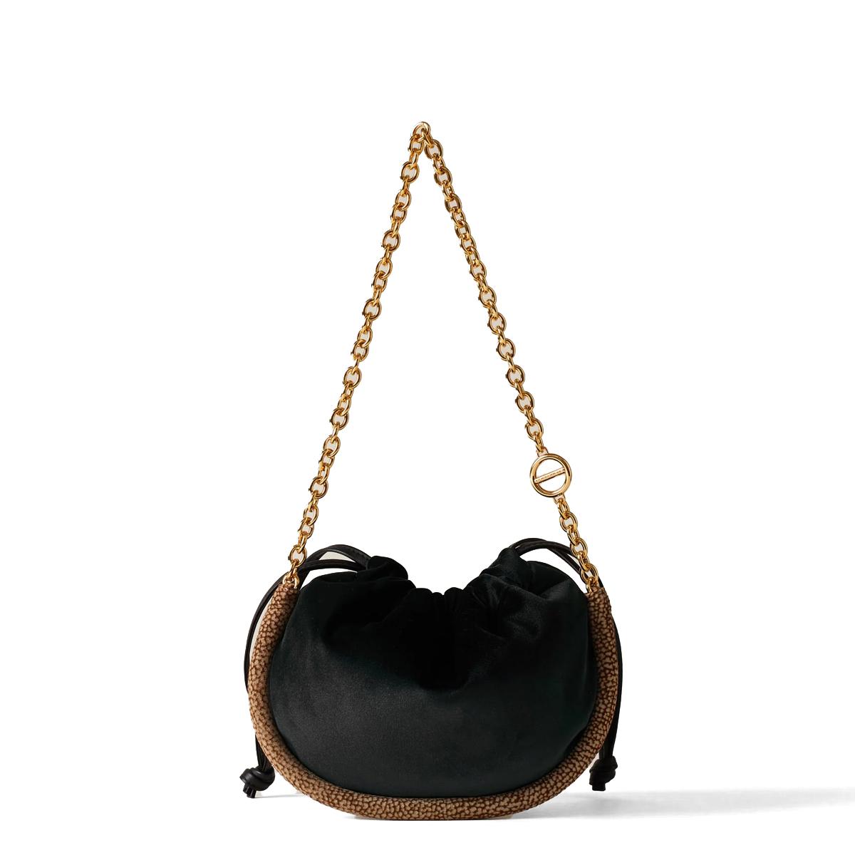 Borbonese Mini Borsa Coquille Nero OP Naturale - 3