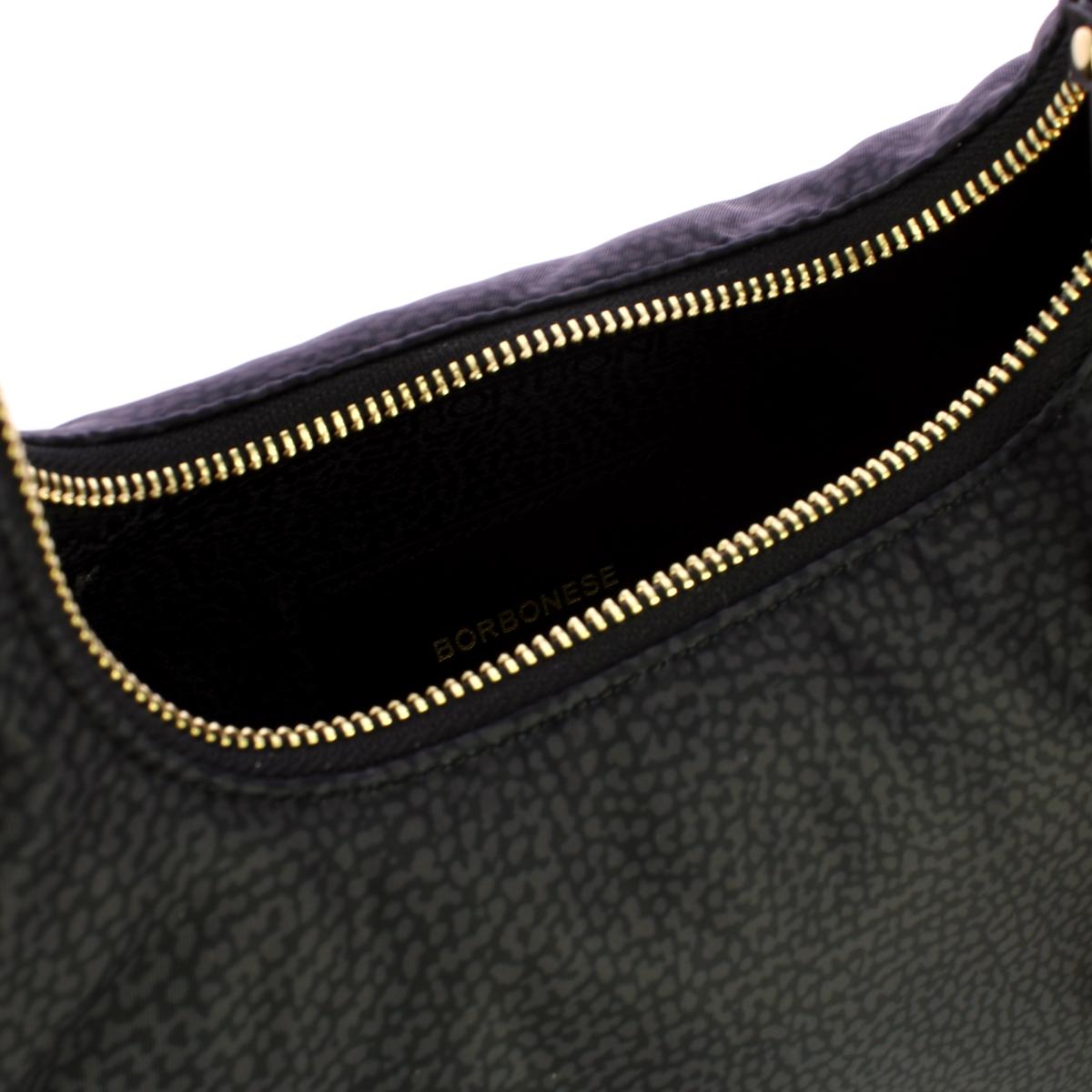 Borbonese Hobo Bag Twinnie Small Dark Black - 4