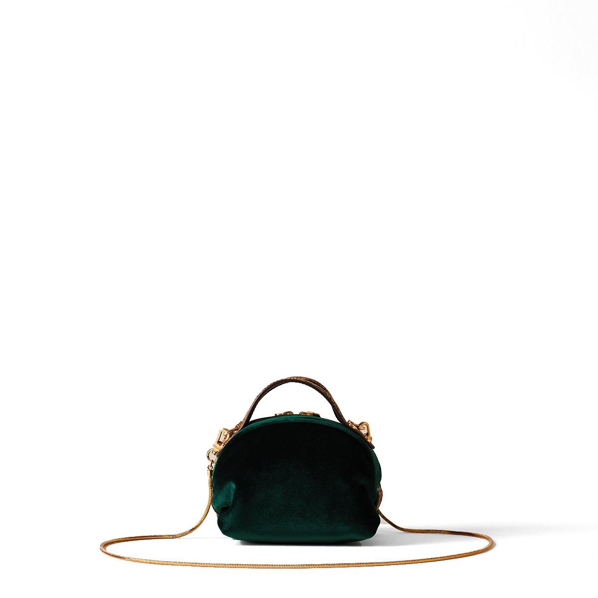 Borbonese Mini Sexy Bag in velluto Alloro OP Naturale - 3