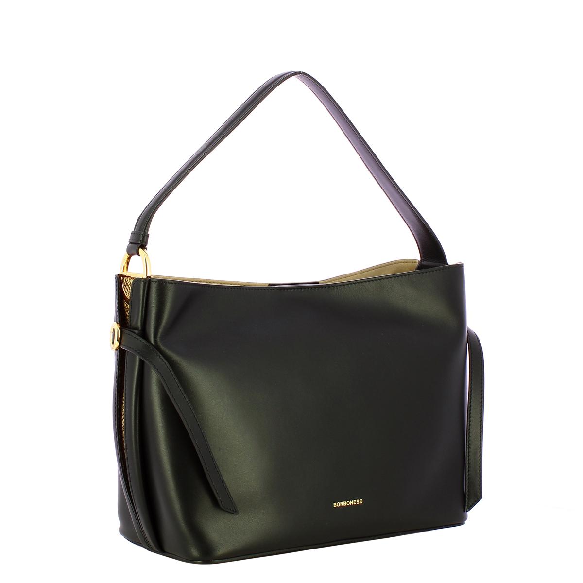 Borbonese Secchiello Bridle Medium Nero OP Naturale - 2