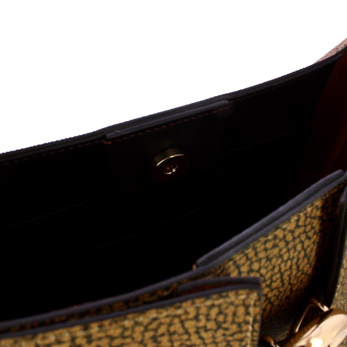 Borbonese Borsa Secchiello Small OP Naturale Nero - 4