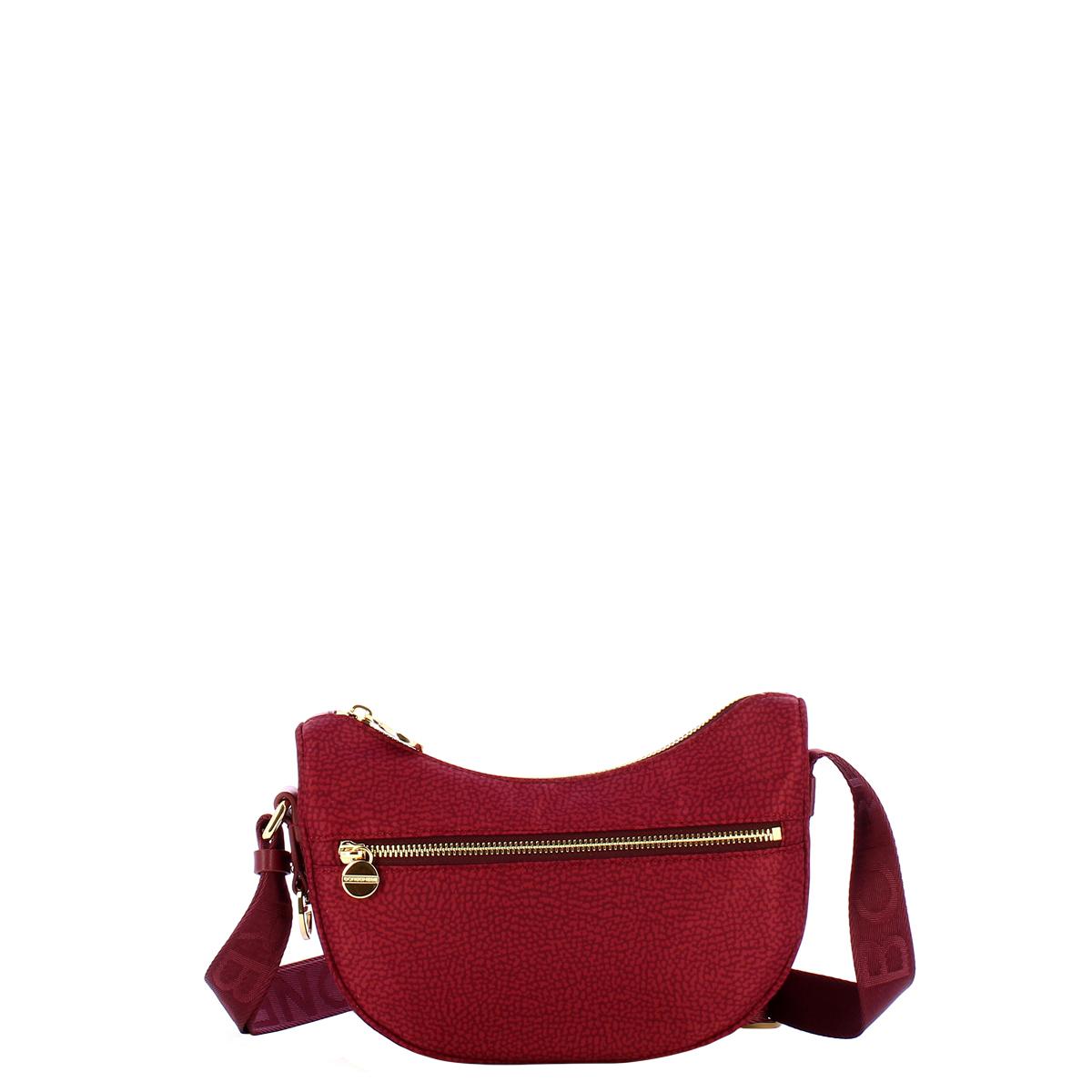 Borbonese Mini Borsa Luna Bag con taschino in Nylon Riciclato Merlot - 1