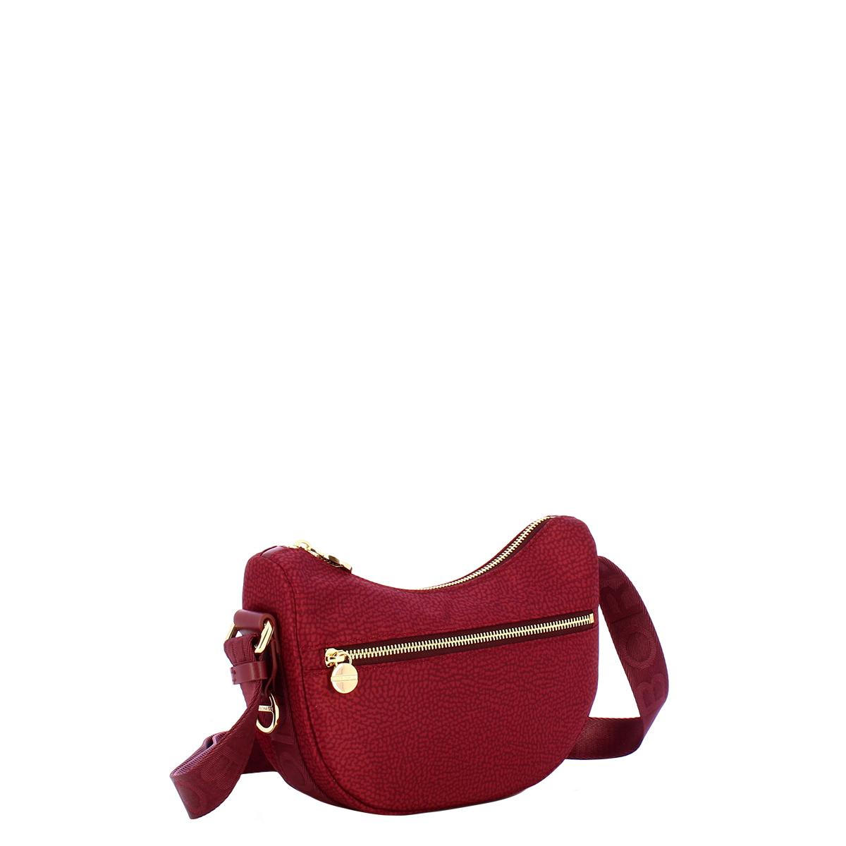 Borbonese Mini Borsa Luna Bag con taschino in Nylon Riciclato Merlot - 2