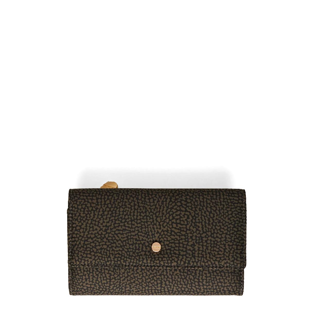 Borbonese Portafoglio Medium RFID in Nylon Riciclato Alloro - 1