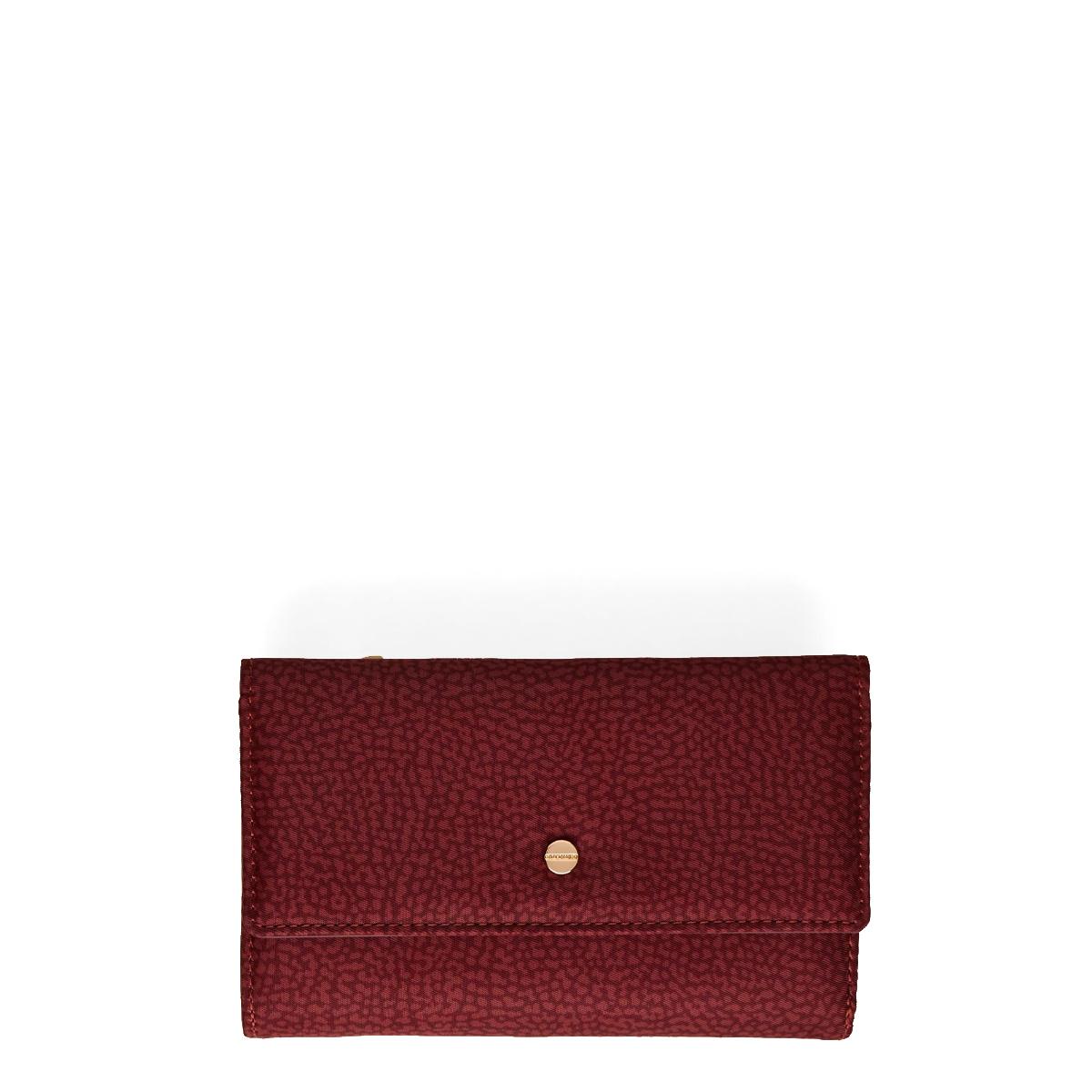 Borbonese Portafoglio Medium RFID in Nylon Riciclato Merlot - 1