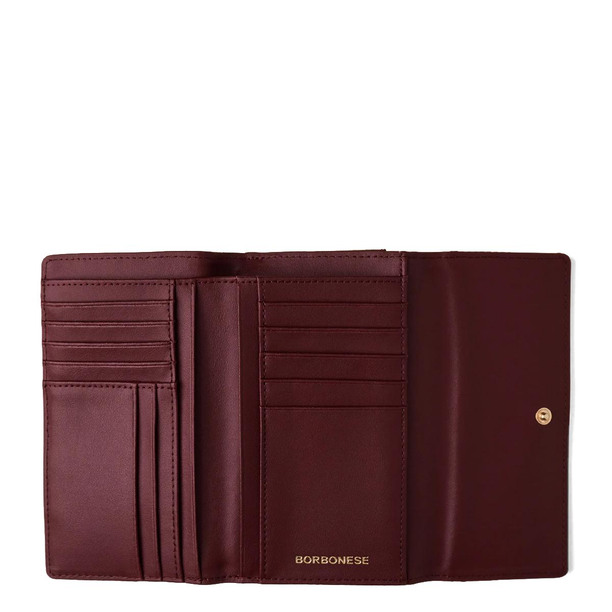 Borbonese Portafoglio Medium RFID in Nylon Riciclato Merlot - 3