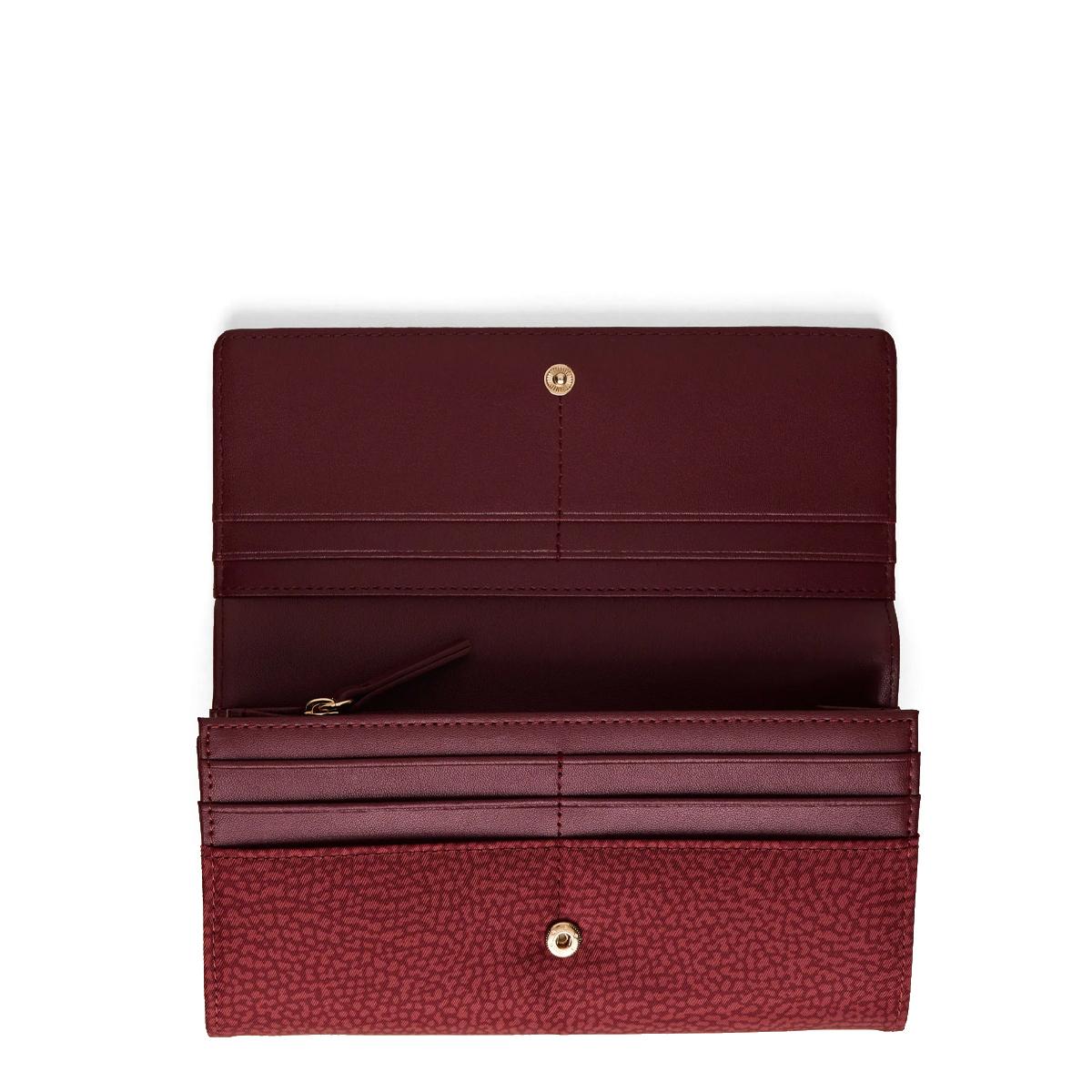 Borbonese Portafoglio Large RFID in Nylon Riciclato Merlot - 3