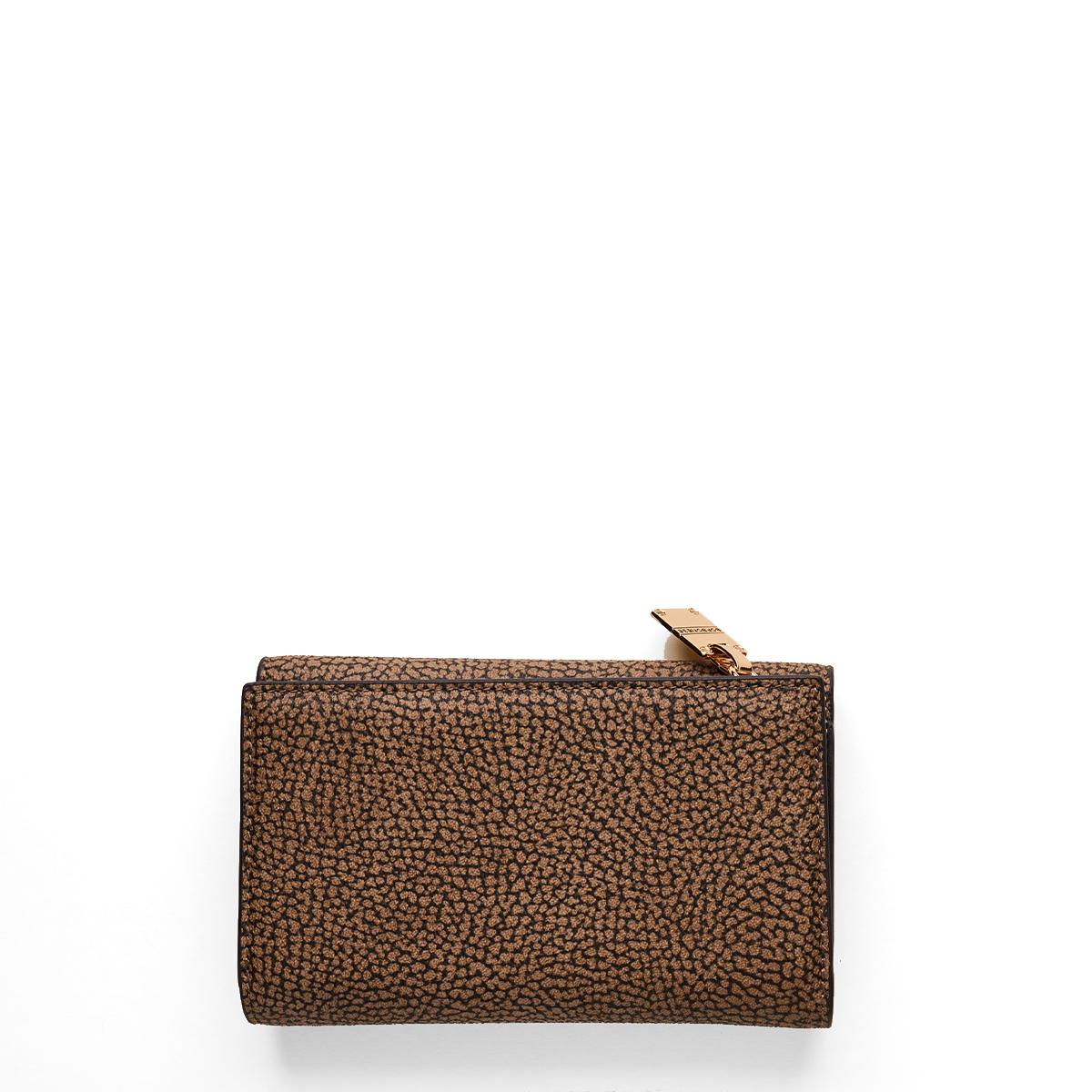 Borbonese Portafoglio Medium RFID in tela rivestita OP Naturale Nero - 2