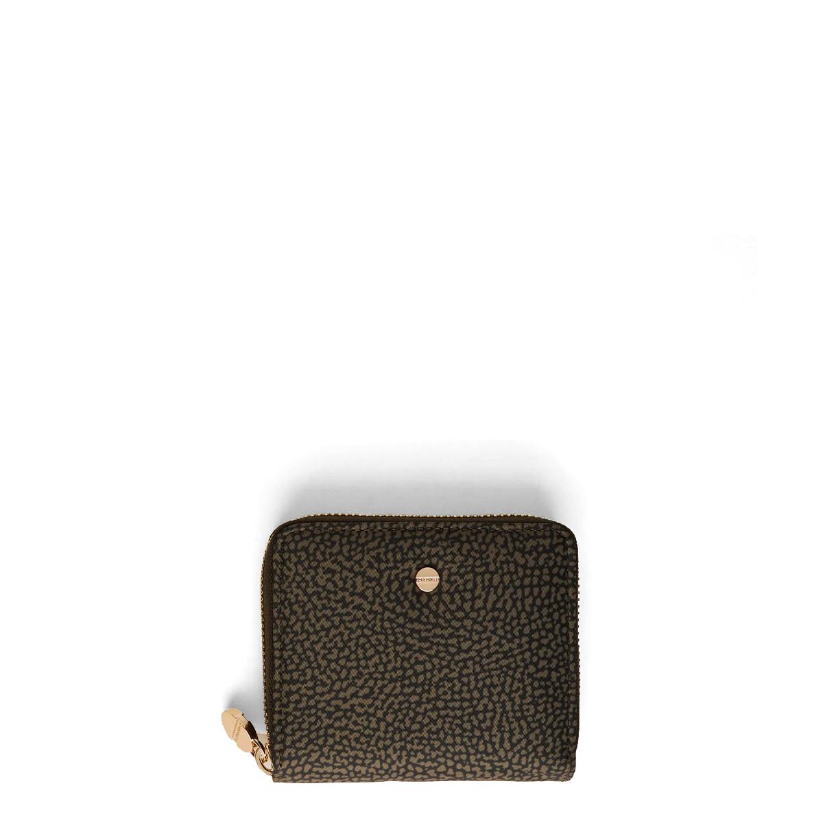 Borbonese Portafoglio Medium RFID in Nylon Riciclato Zip Around Alloro - 1