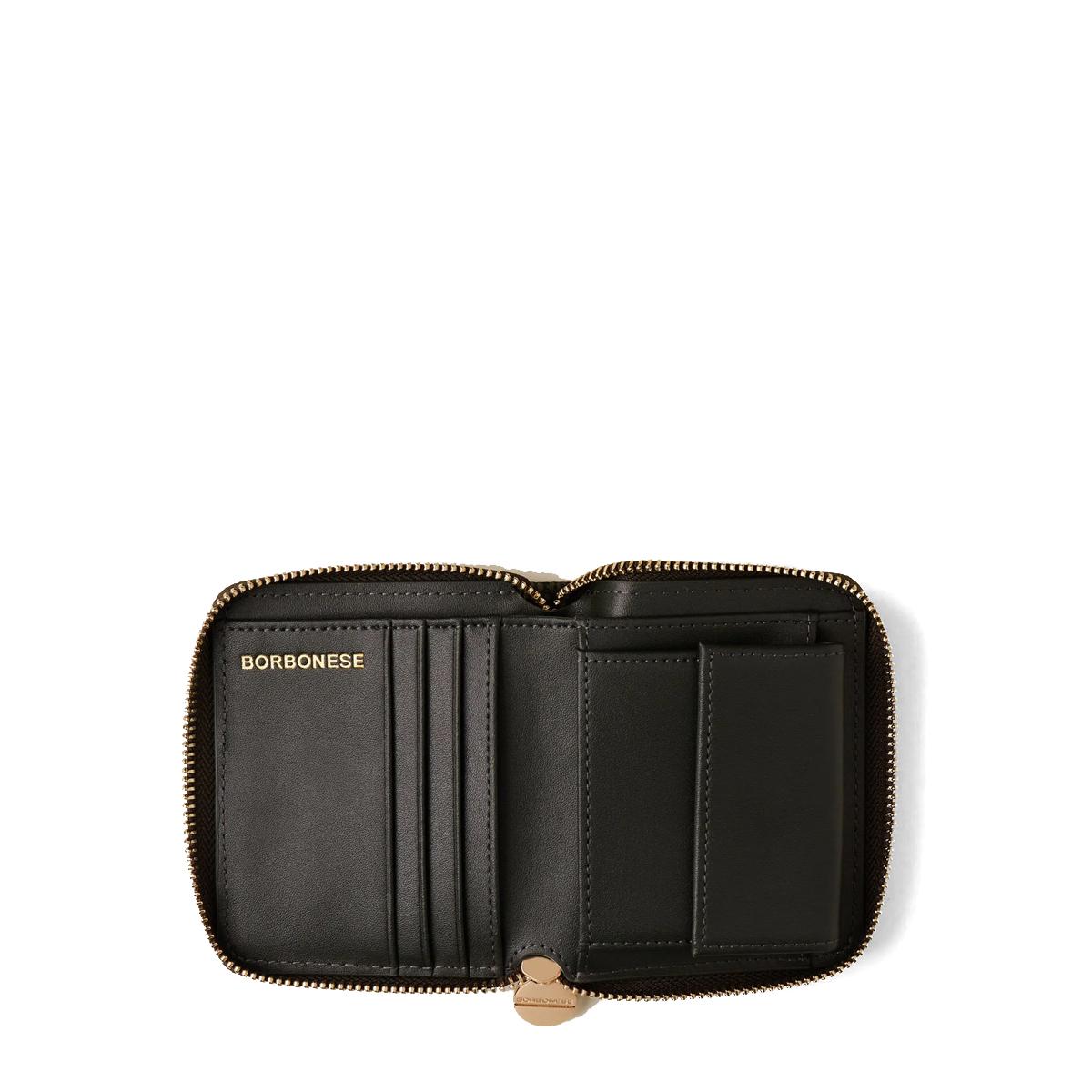 Borbonese Portafoglio Medium RFID in Nylon Riciclato Zip Around Alloro - 3