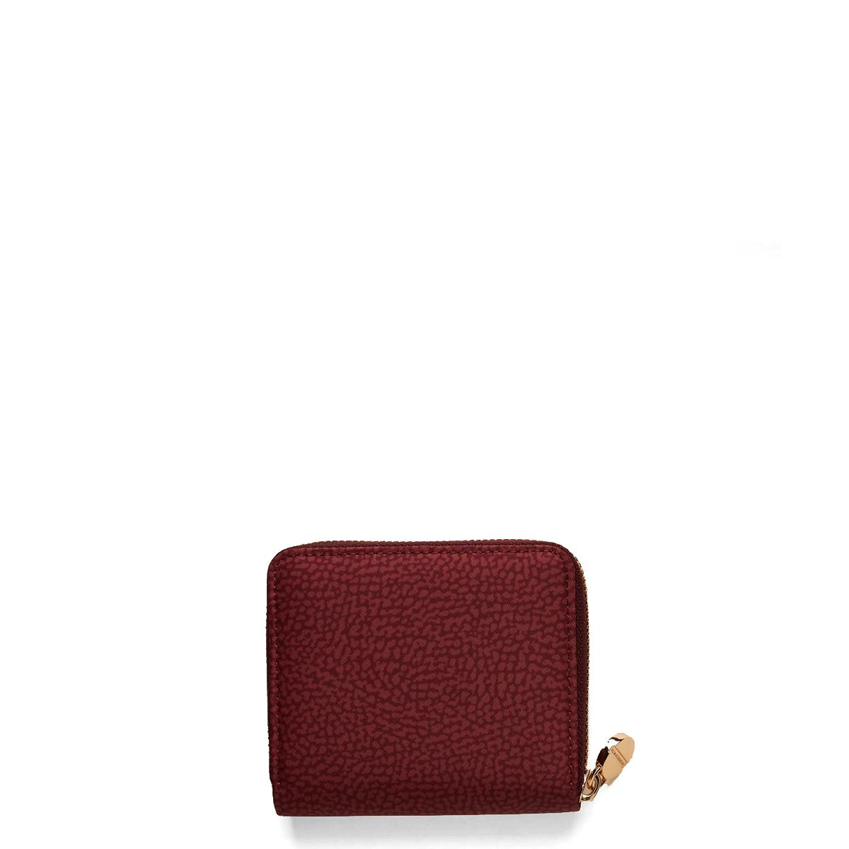 Borbonese Portafoglio Medium RFID in Nylon Riciclato Zip Around Merlot - 2