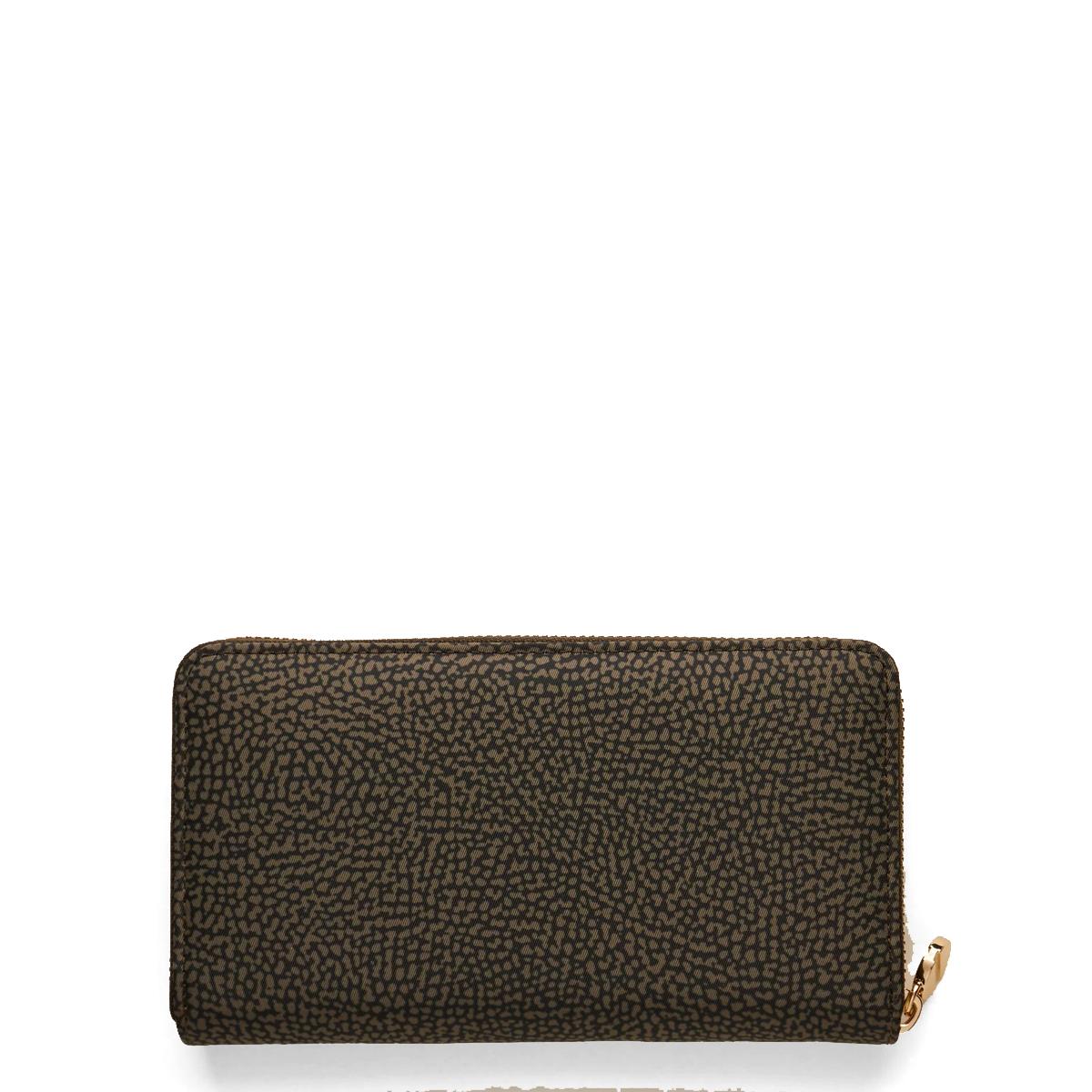 Borbonese Portafoglio RFID in Nylon Riciclato Zip Around Alloro - 2