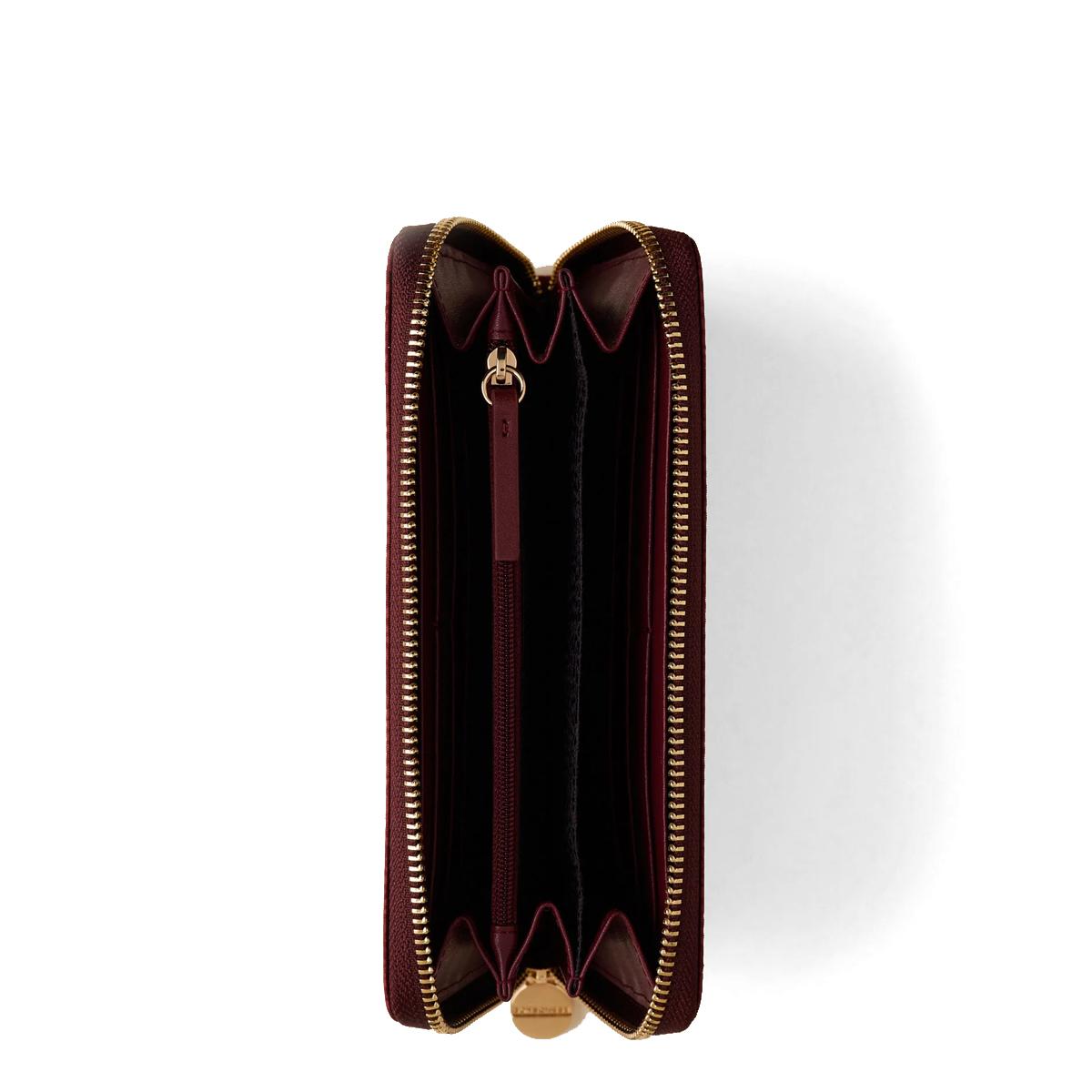 Borbonese Portafoglio RFID in Nylon Riciclato Zip Around Merlot - 3