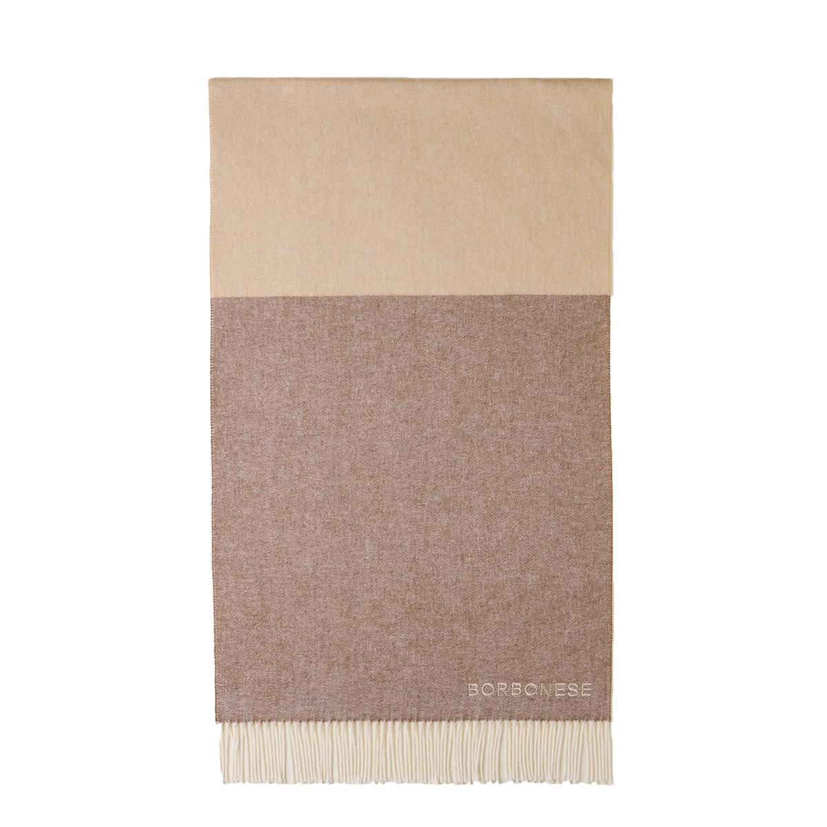 Borbonese Stola misto cotone Panna Beige Marrone - 1