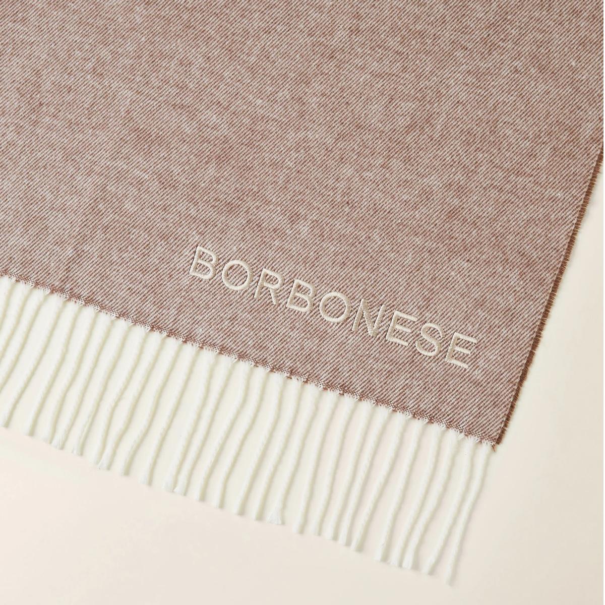 Borbonese Stola misto cotone Panna Beige Marrone - 3