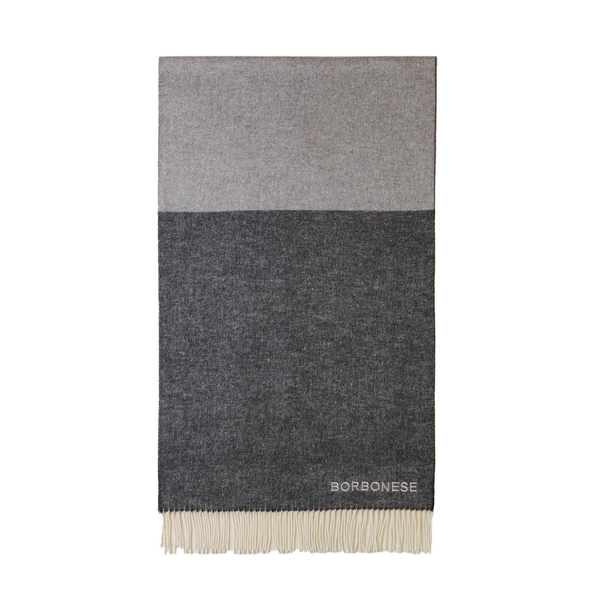 Borbonese Stola misto cotone Bianco Grigio Nero - 1