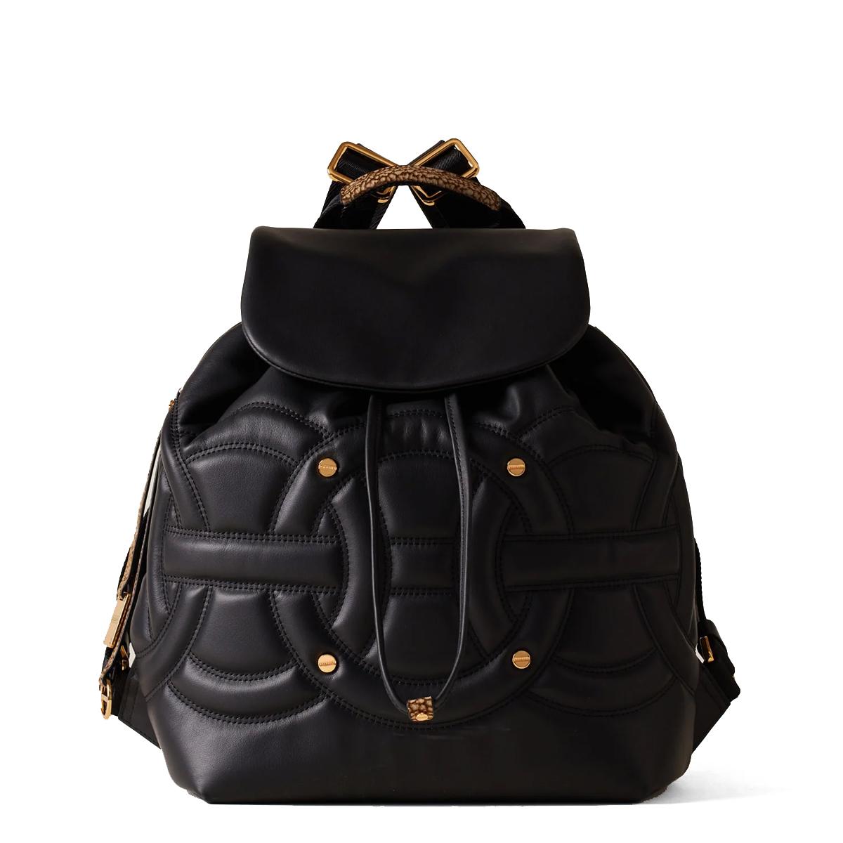 Borbonese Zaino Rondò Medium Nero OP Naturale - 1