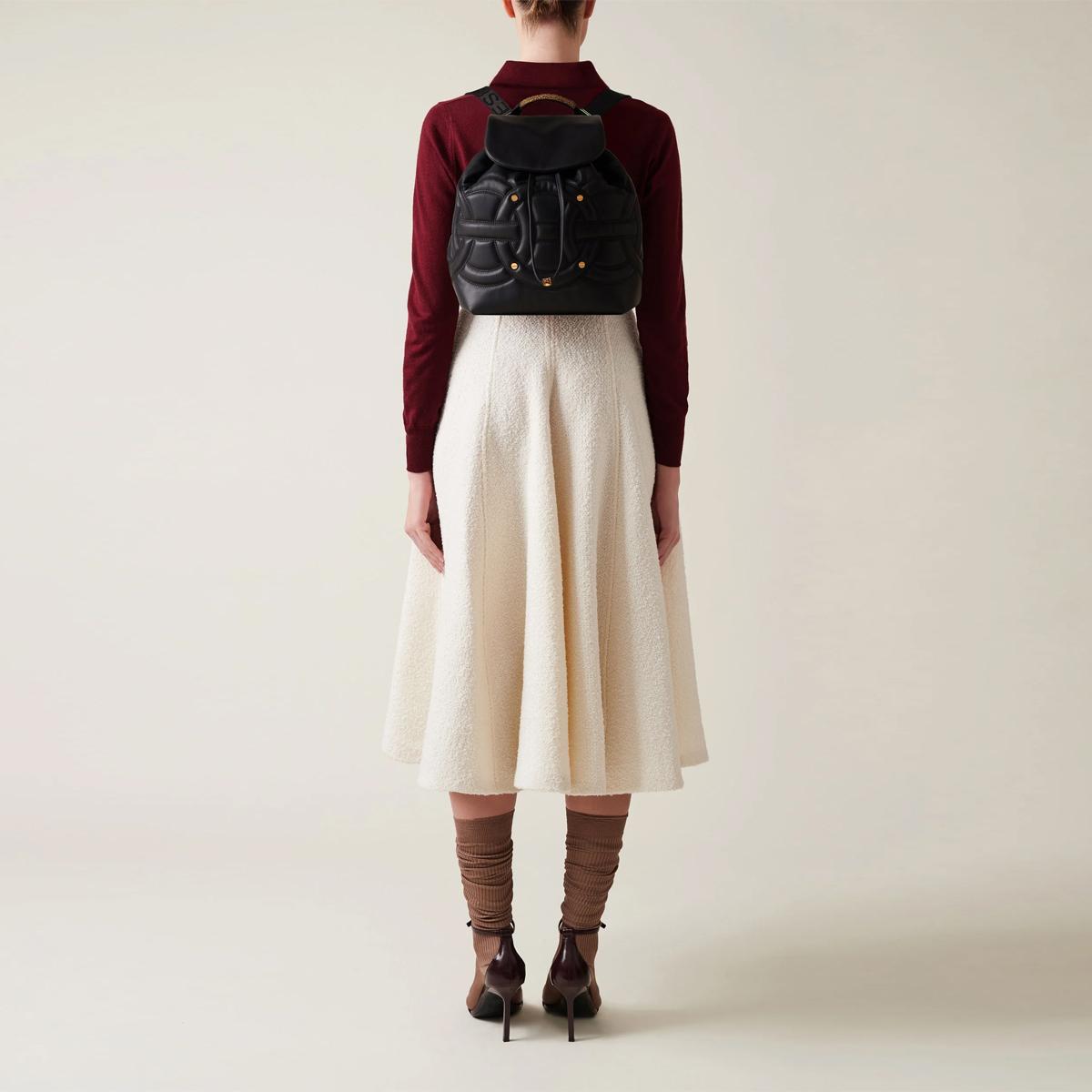 Borbonese Zaino Rondò Medium Nero OP Naturale - 5