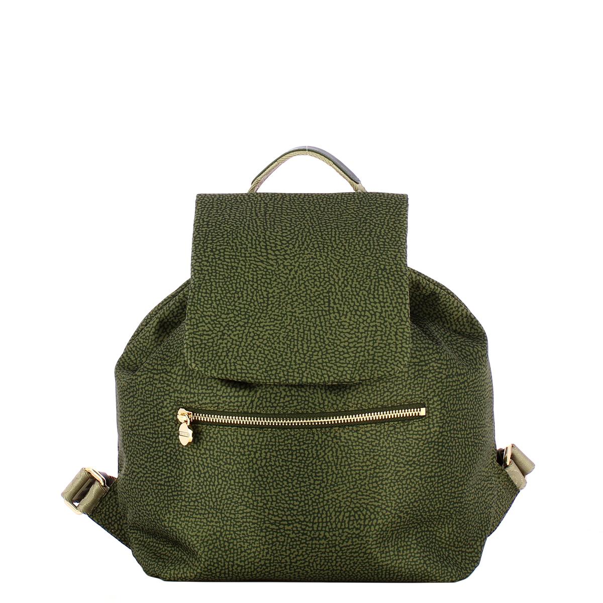 Borbonese Zaino Medium in Nylon Riciclato Alloro - 1