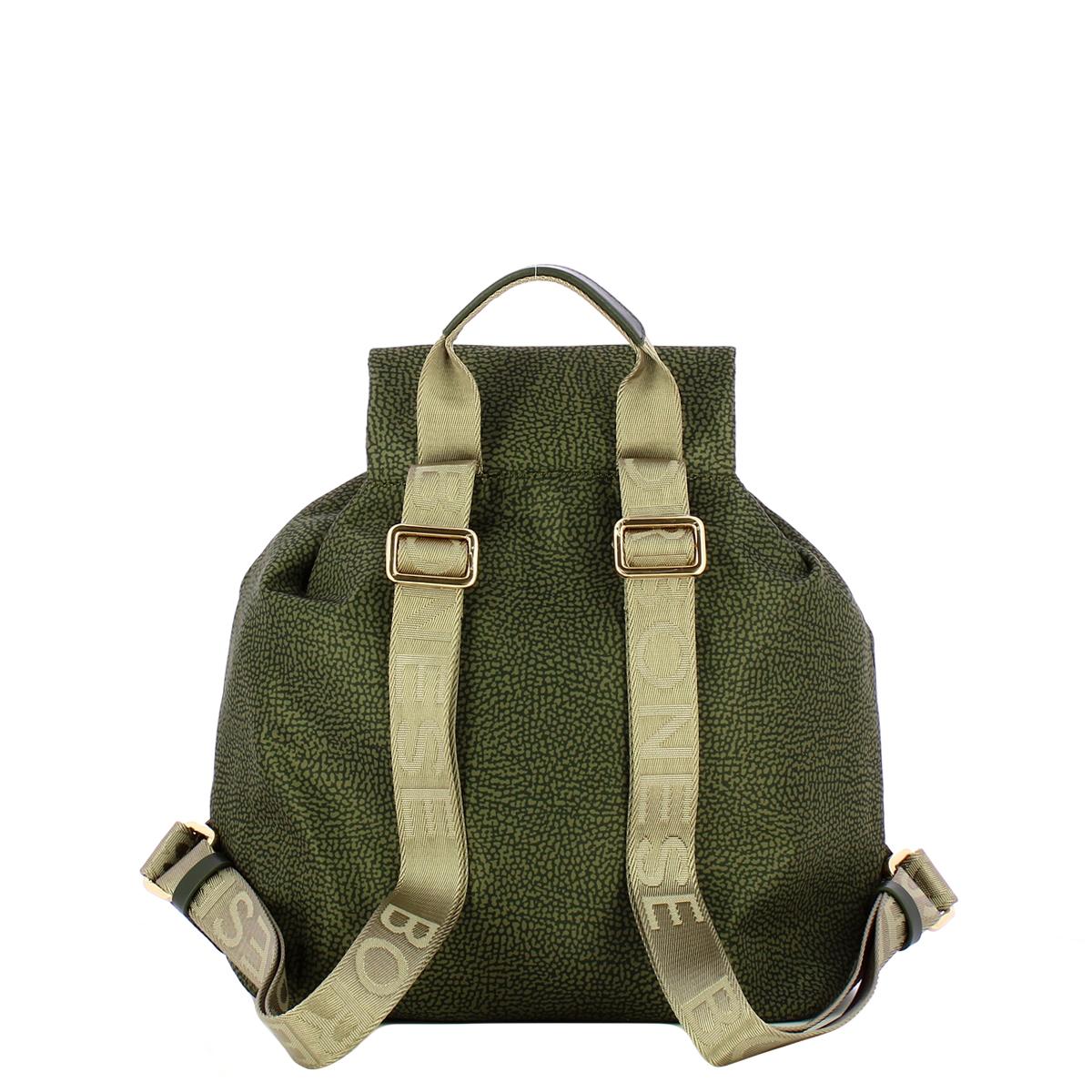 Borbonese Zaino Medium in Nylon Riciclato Alloro - 3