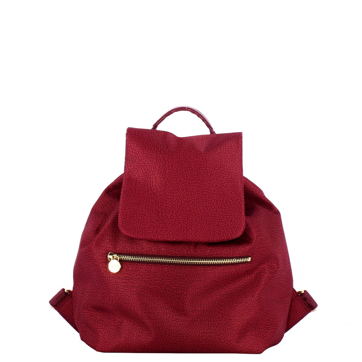 Borbonese Zaino Medium in Nylon Riciclato Merlot - 1
