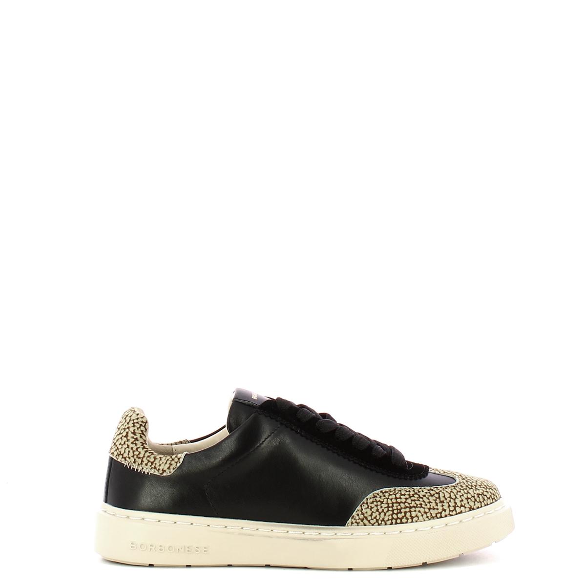 Borbonese Sneakers in pelle e camoscio Nero OP Naturale - 1
