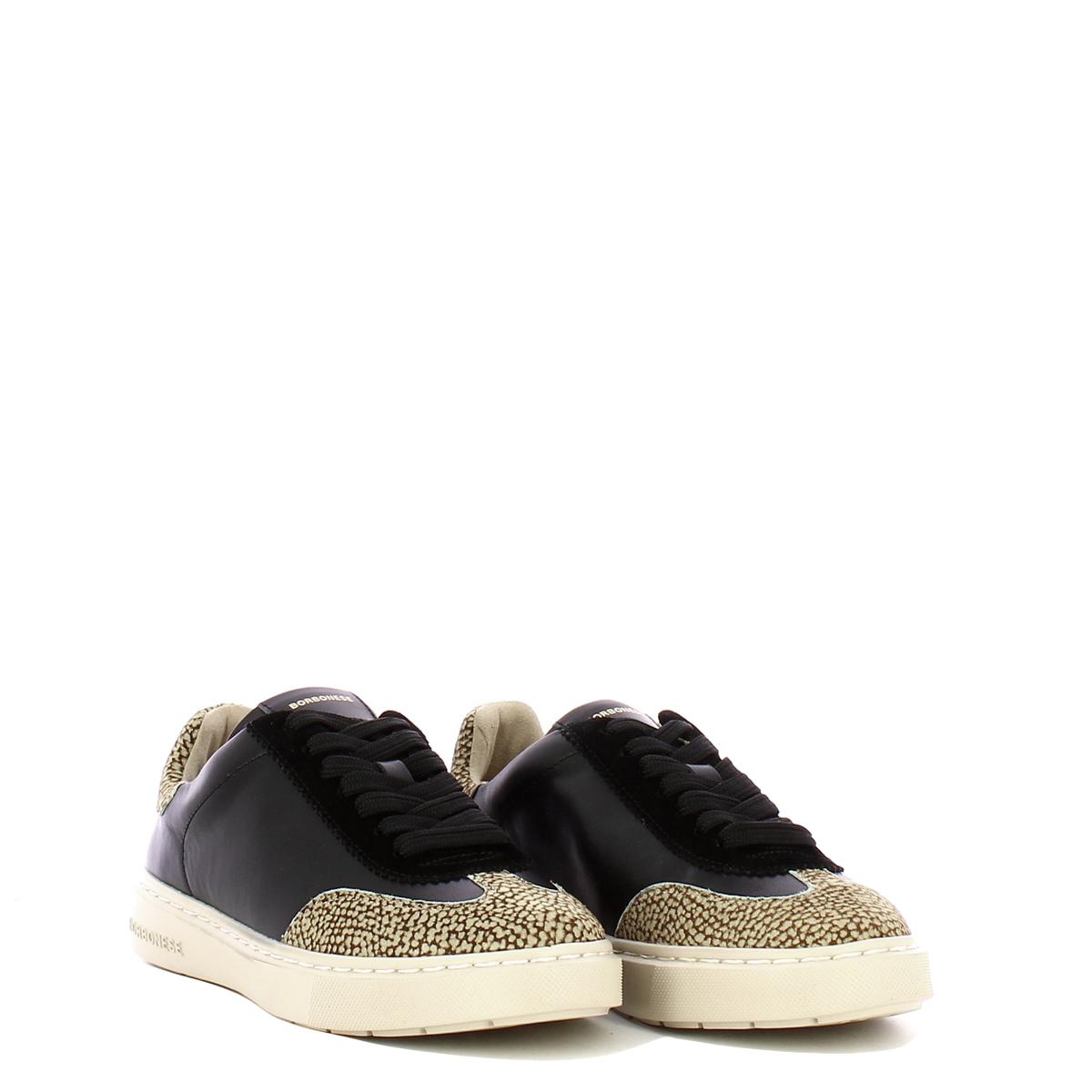 Borbonese Sneakers in pelle e camoscio Nero OP Naturale - 2
