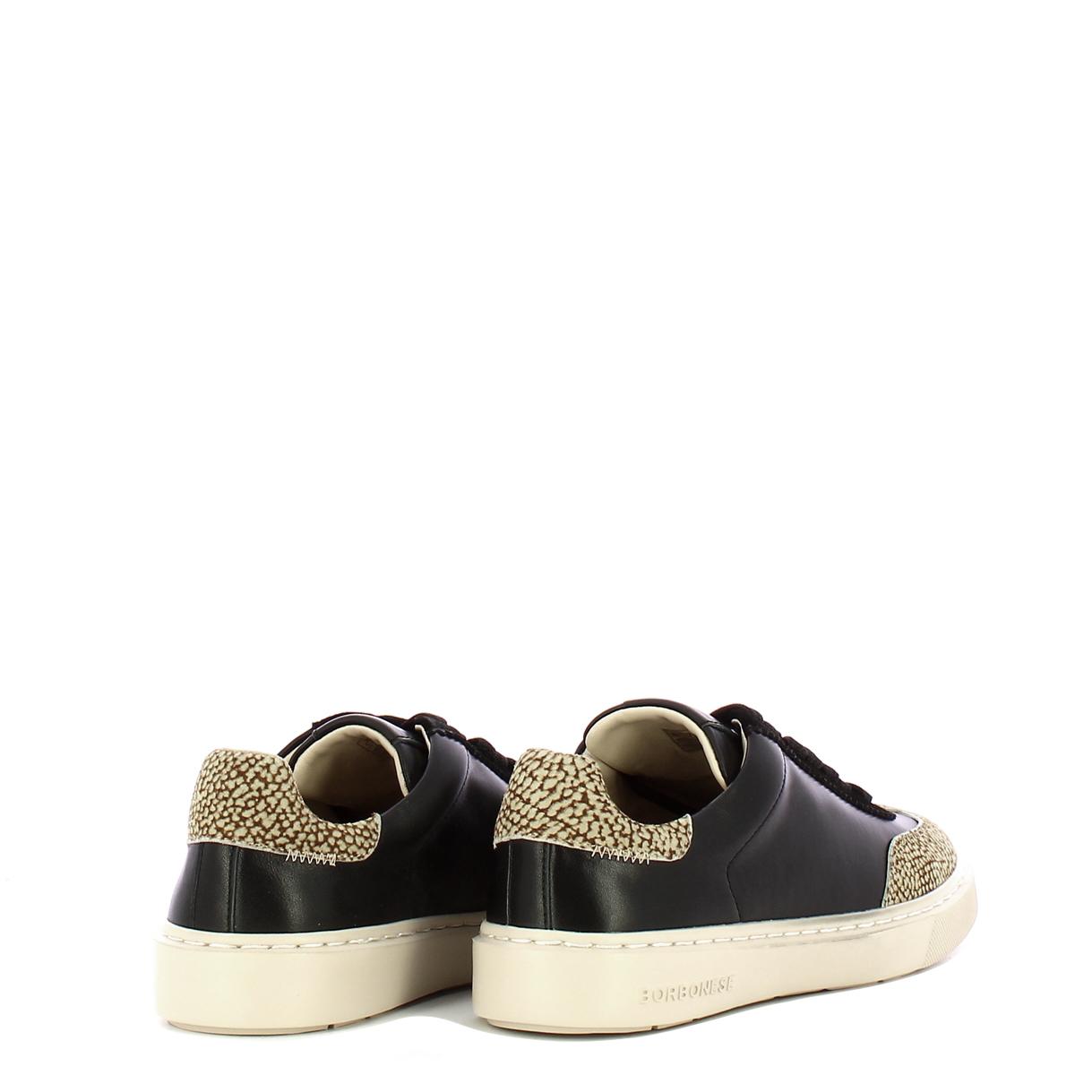 Borbonese Sneakers in pelle e camoscio Nero OP Naturale - 3