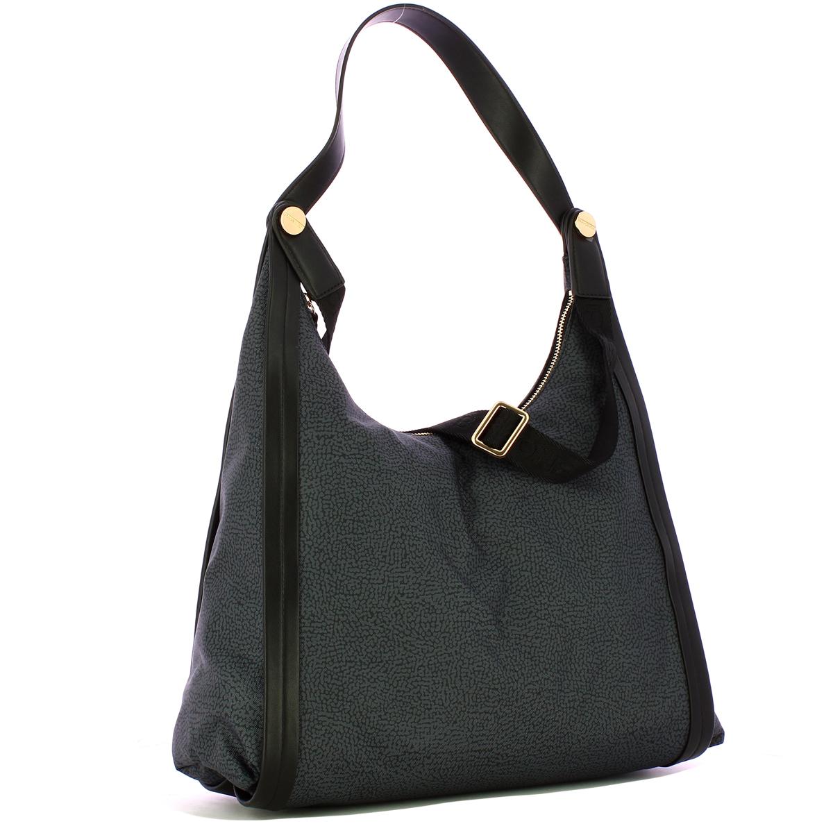 Borbonese Borsa Hobo Medium Nero - 2