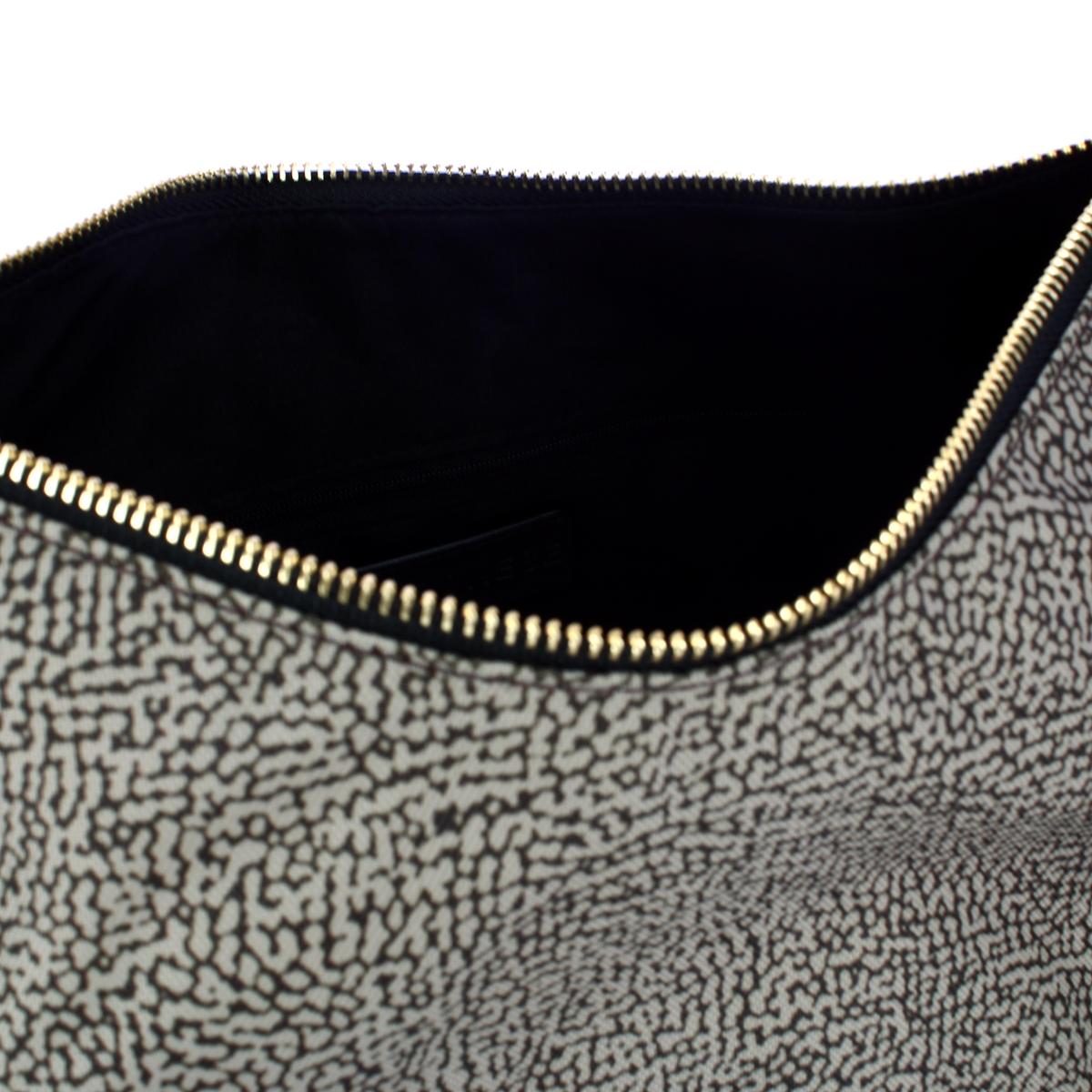 Borbonese Hobo Bag Medium OP Naturale Nero - 4