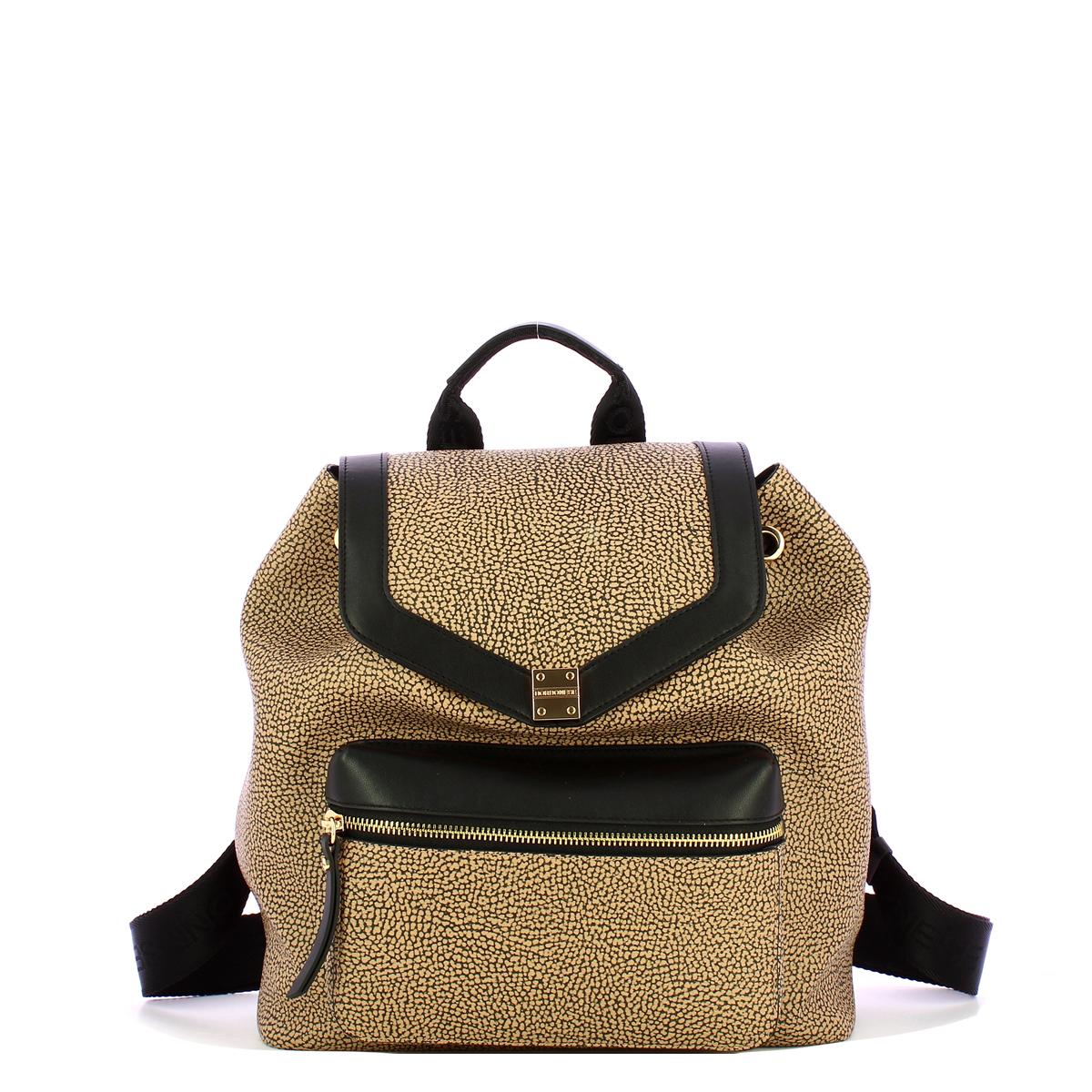 Borbonese Zaino Medium OP Naturale Nero - 1