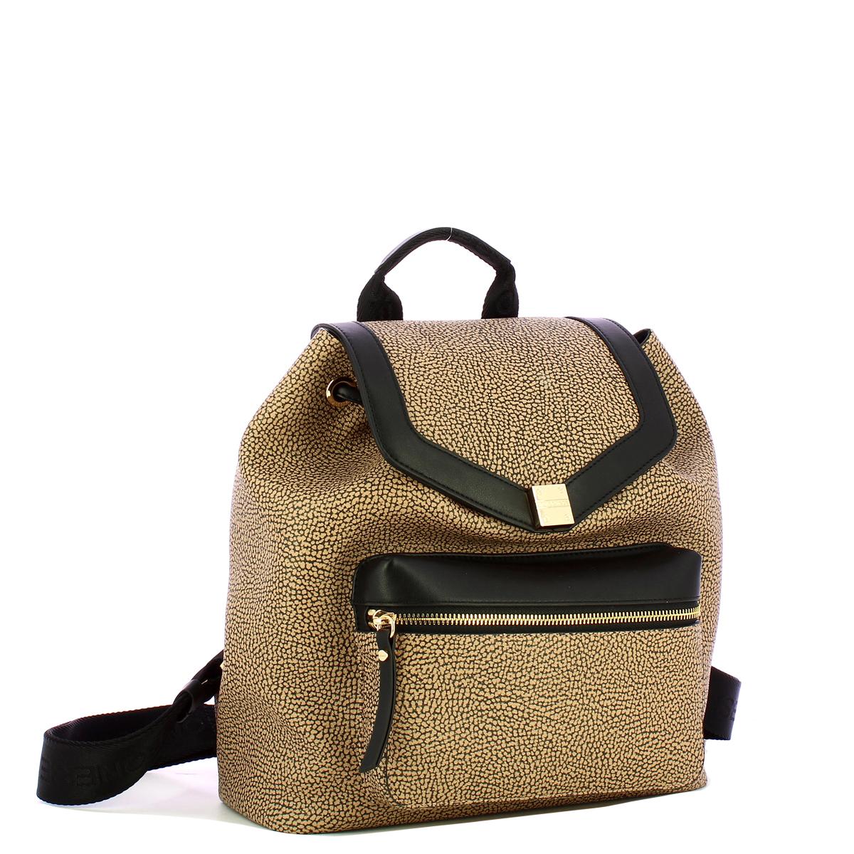 Borbonese Zaino Medium OP Naturale Nero - 2