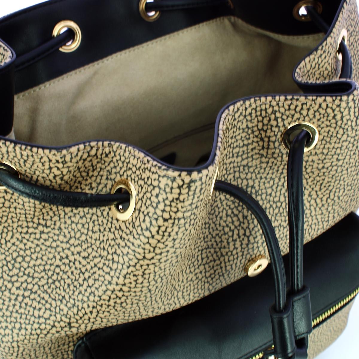 Borbonese Zaino Medium OP Naturale Nero - 4