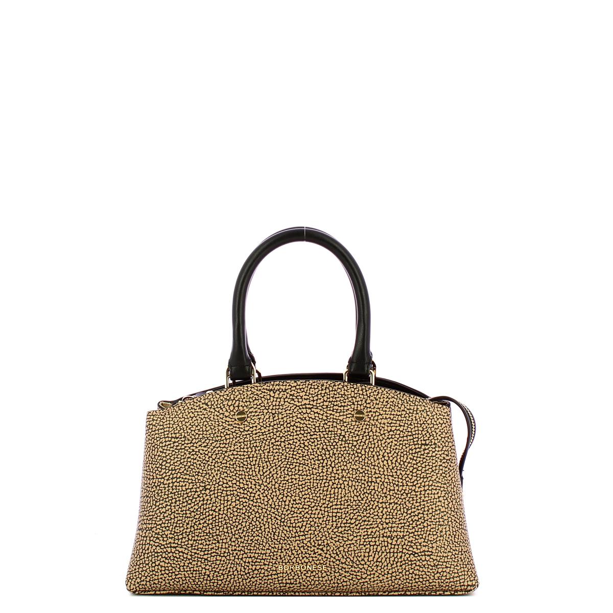 Borbonese Borsa a mano Small OP Naturale Nero - 1