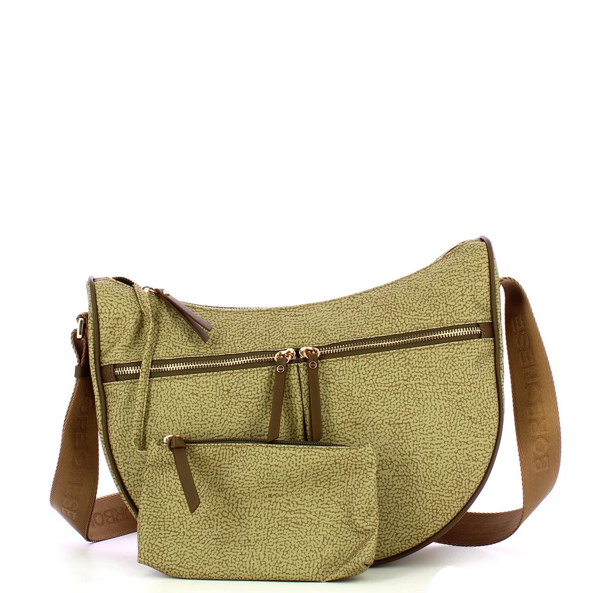 Borbonese Tracolla Luna Bag Middle Verde Olio - 4