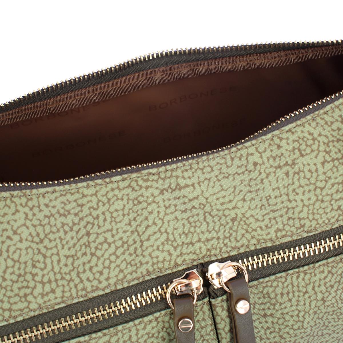 Borbonese Tracolla Luna Bag Middle Verde Olio - 5